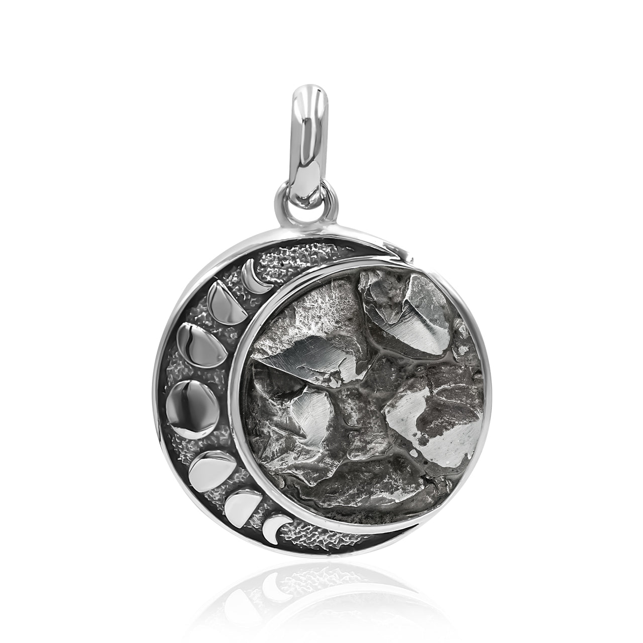 Starborn Campo Del Cielo Meteorit-Mondphasenanhänger aus Sterlingsilber