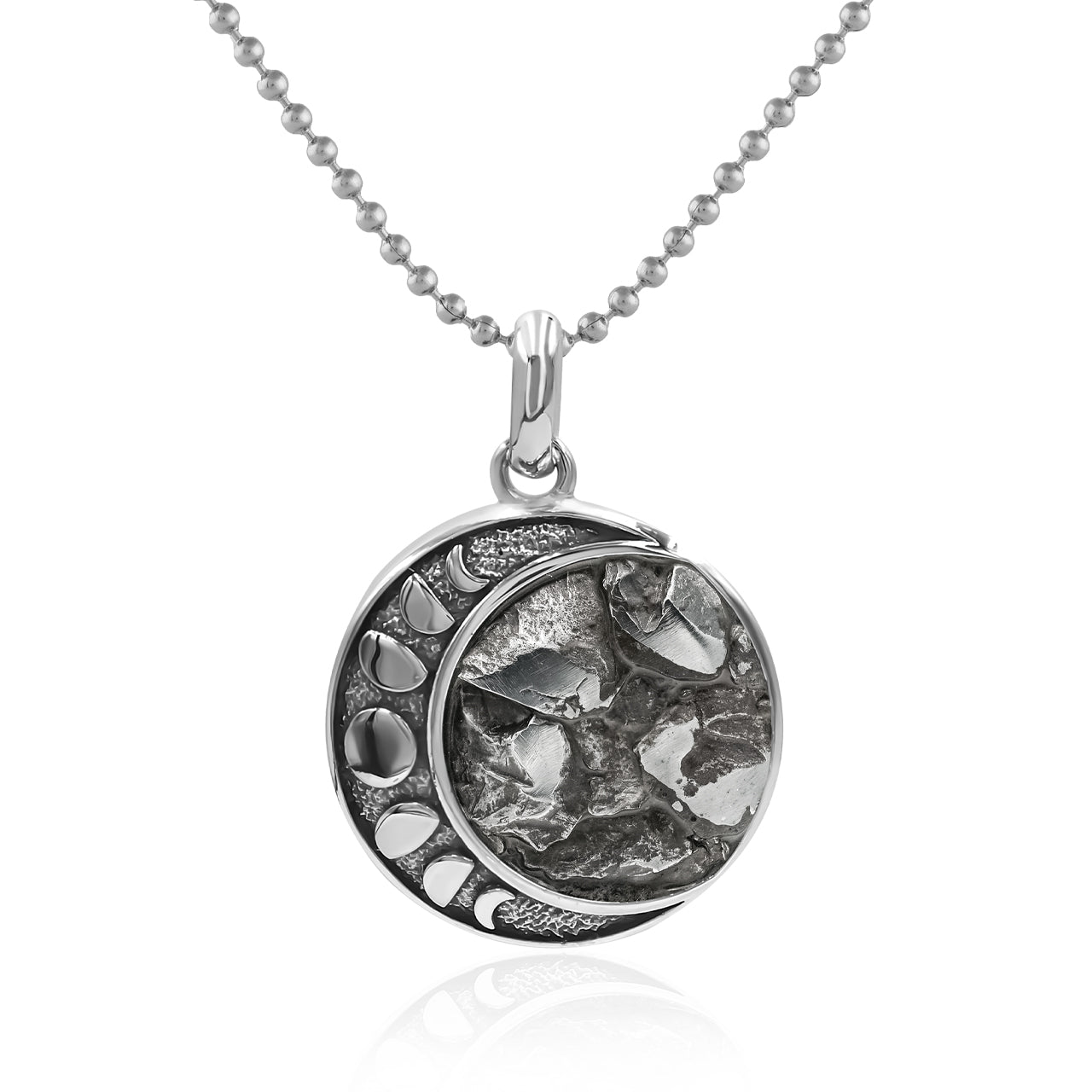 Starborn Campo Del Cielo Meteorit-Mondphasenanhänger aus Sterlingsilber