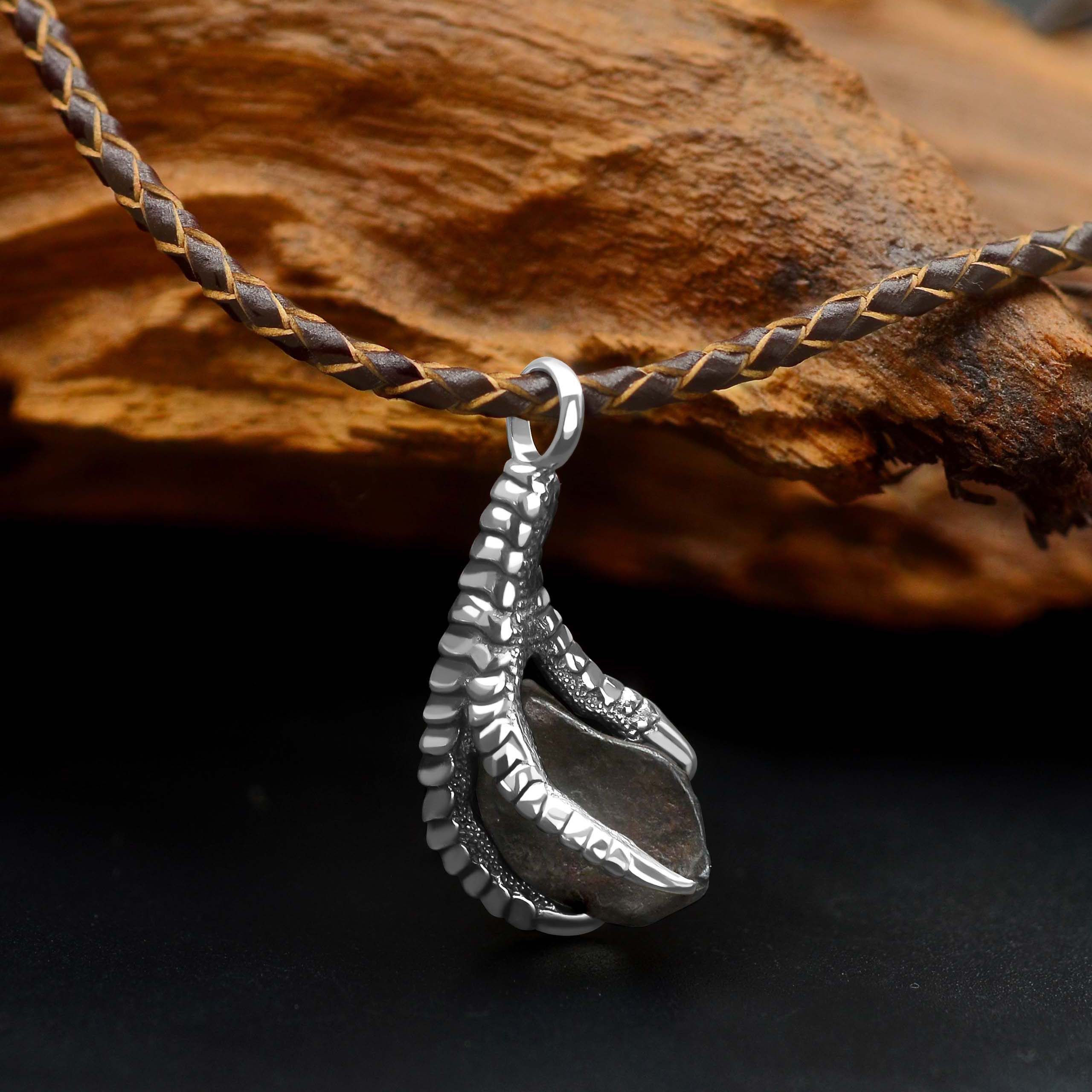 Starborn Gemstone Eagle Claw Pendant in Sterling Silver