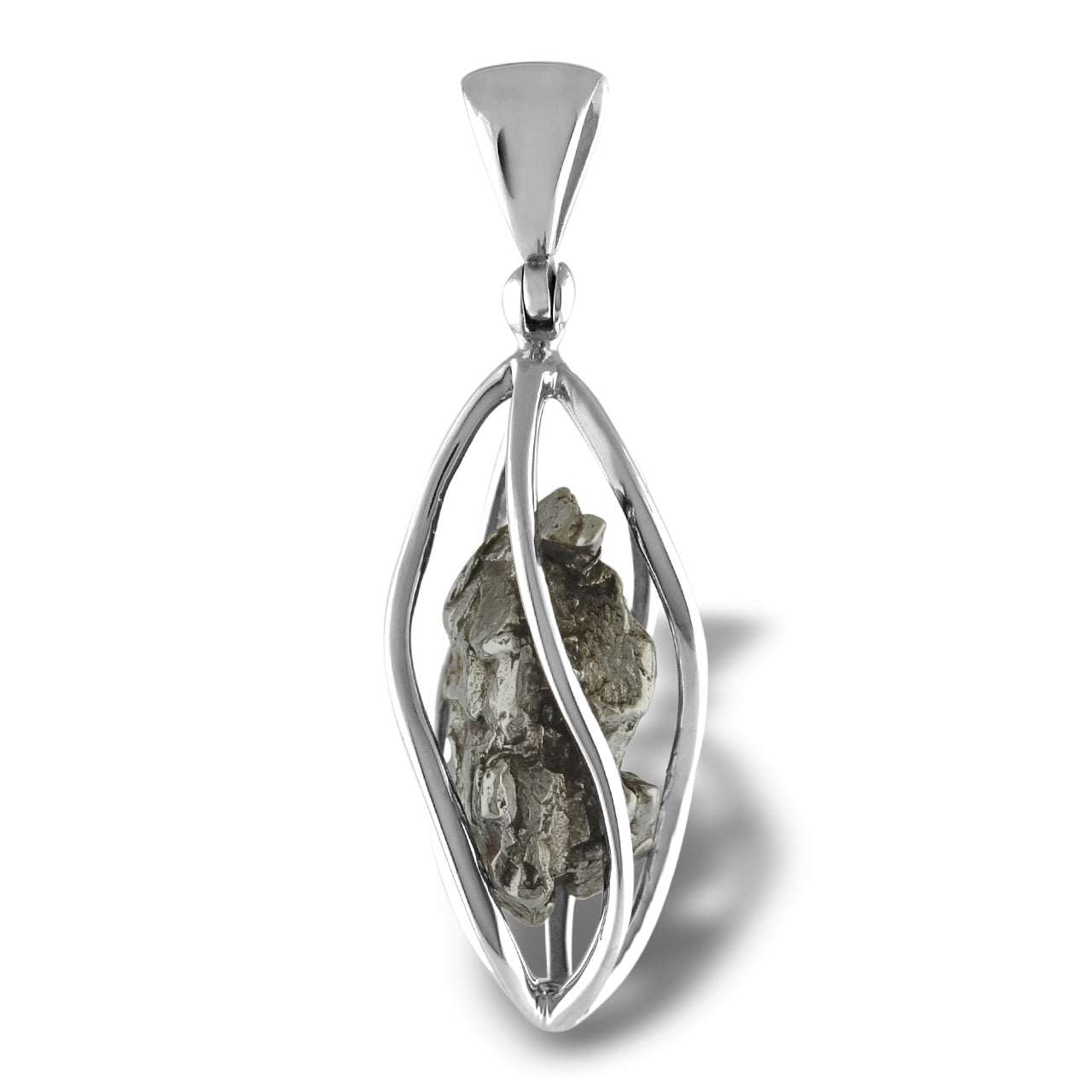 Campo del Cielo Meteorite Cage 5 wire C1 Pendant 1.7" Tall