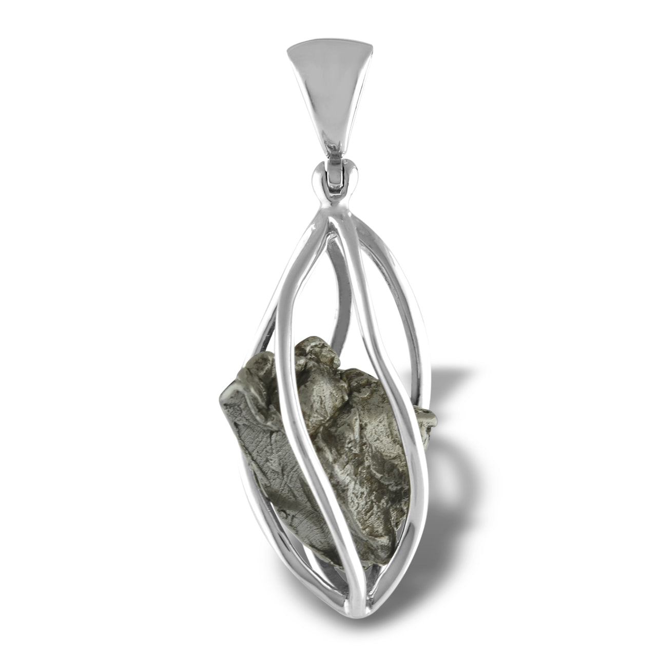 Campo del Cielo Meteorite Cage 5 wire C1 Pendant 1.7" Tall