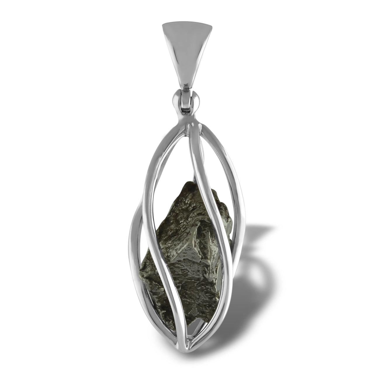 Campo del Cielo Meteorite Cage 5 wire C1 Pendant 1.7" Tall