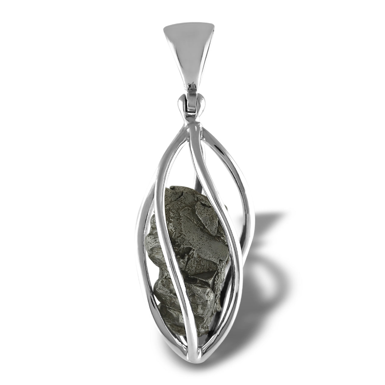 Campo del Cielo Meteorite Cage 5 wire C1 Pendant 1.7" Tall