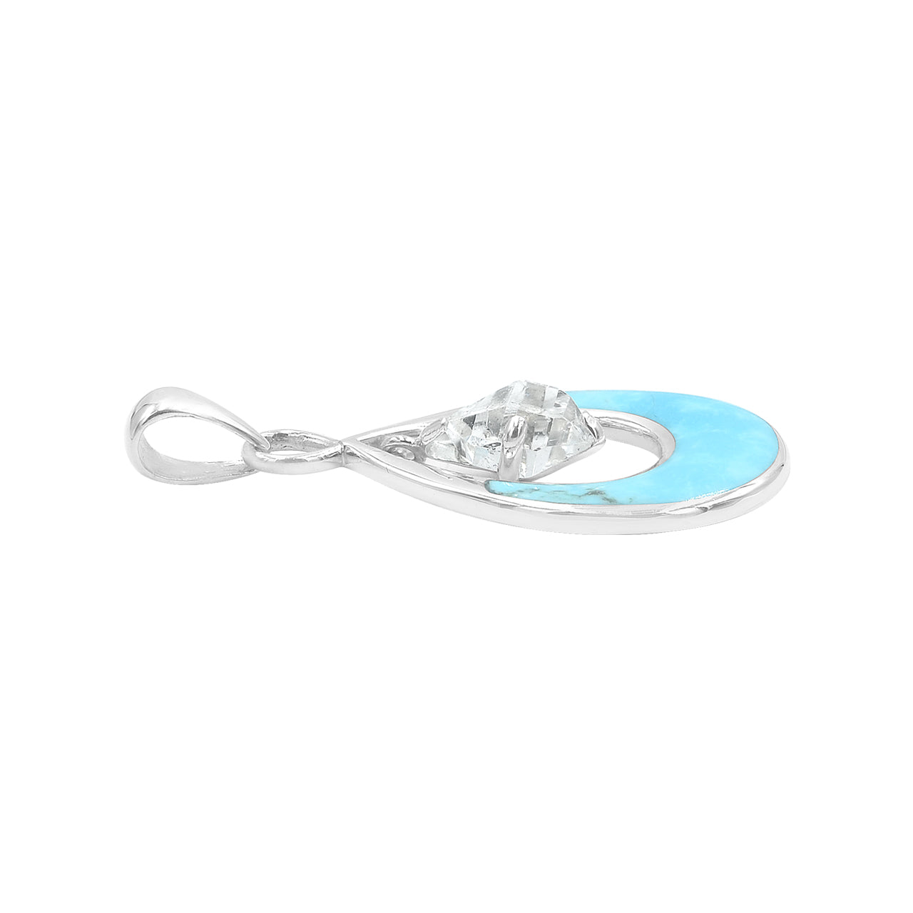 Starborn-Edelstein- und Herkimer-Diamant-Anhänger aus Sterlingsilber