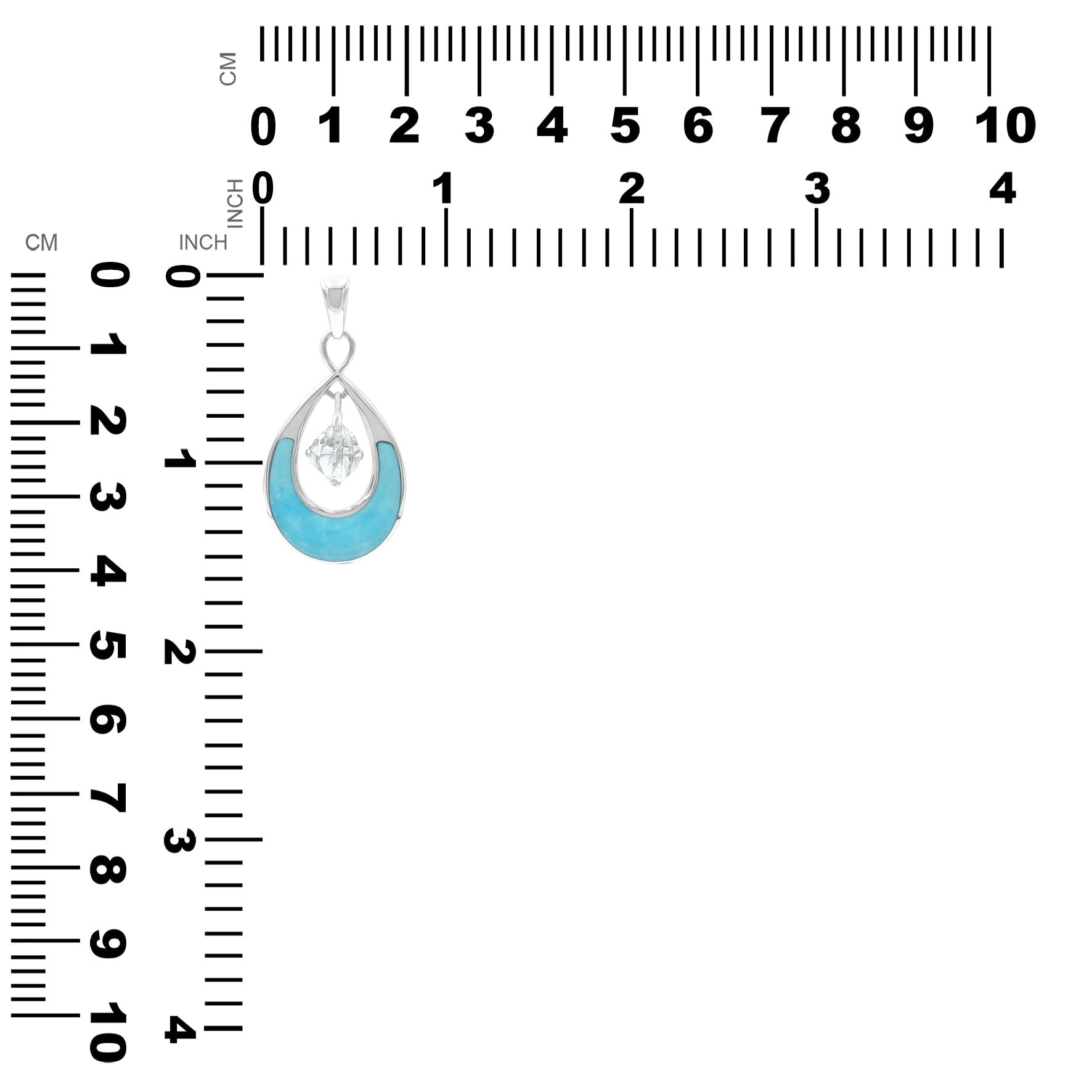 Starborn-Edelstein- und Herkimer-Diamant-Anhänger aus Sterlingsilber