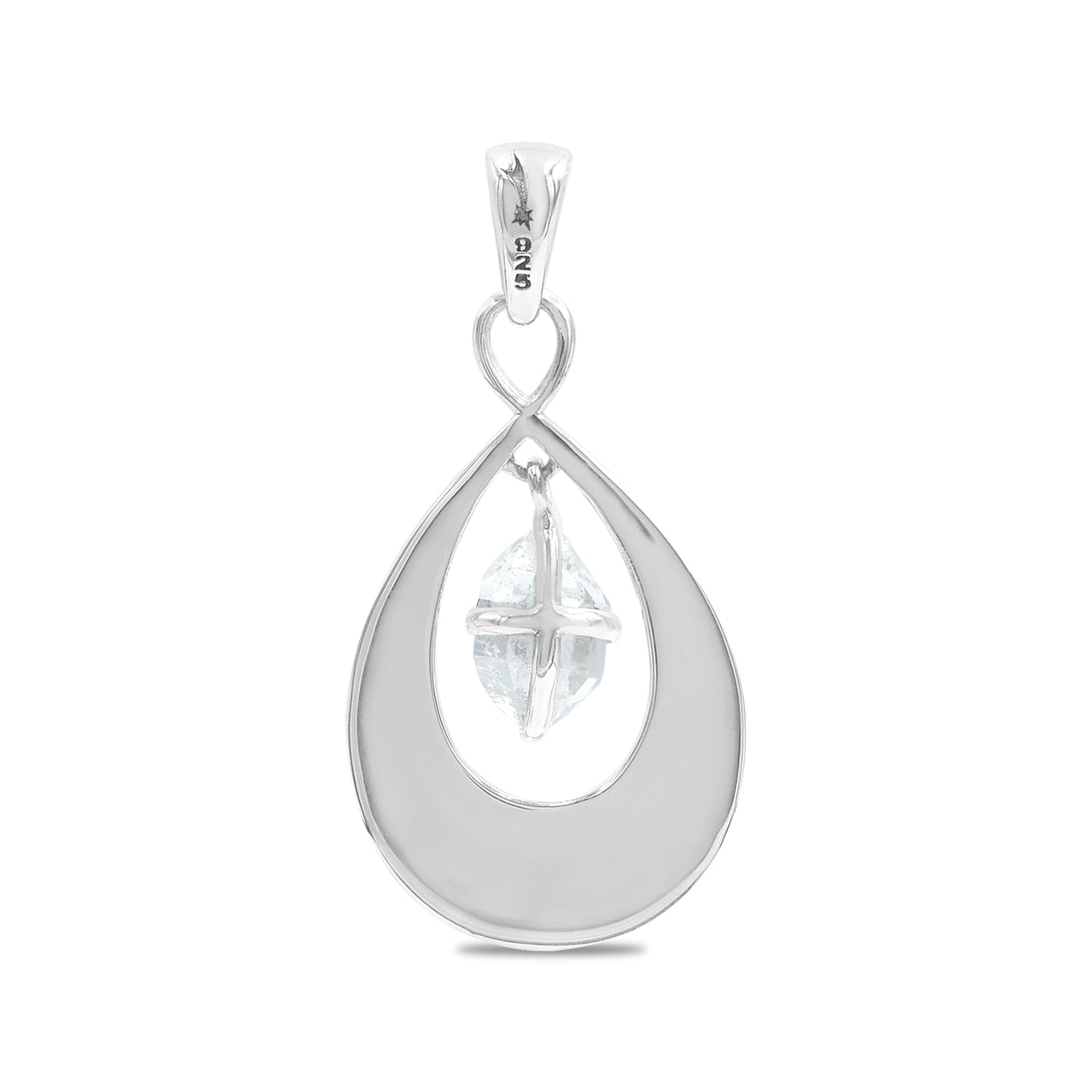 Starborn-Edelstein- und Herkimer-Diamant-Anhänger aus Sterlingsilber