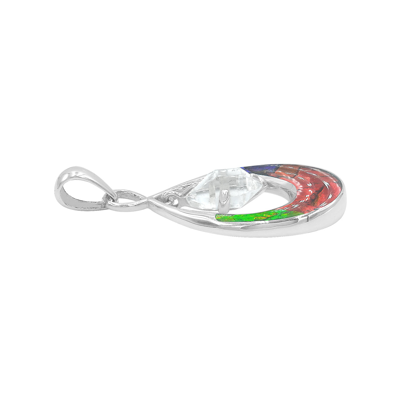 Starborn-Edelstein- und Herkimer-Diamant-Anhänger aus Sterlingsilber