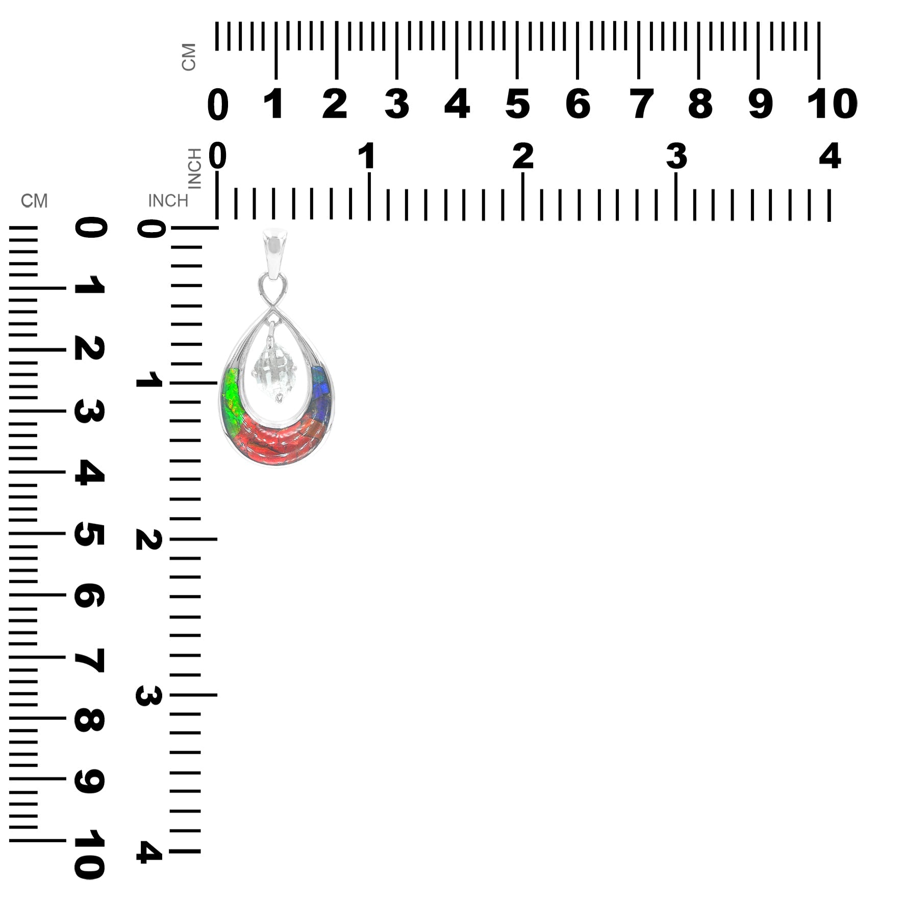 Starborn-Edelstein- und Herkimer-Diamant-Anhänger aus Sterlingsilber