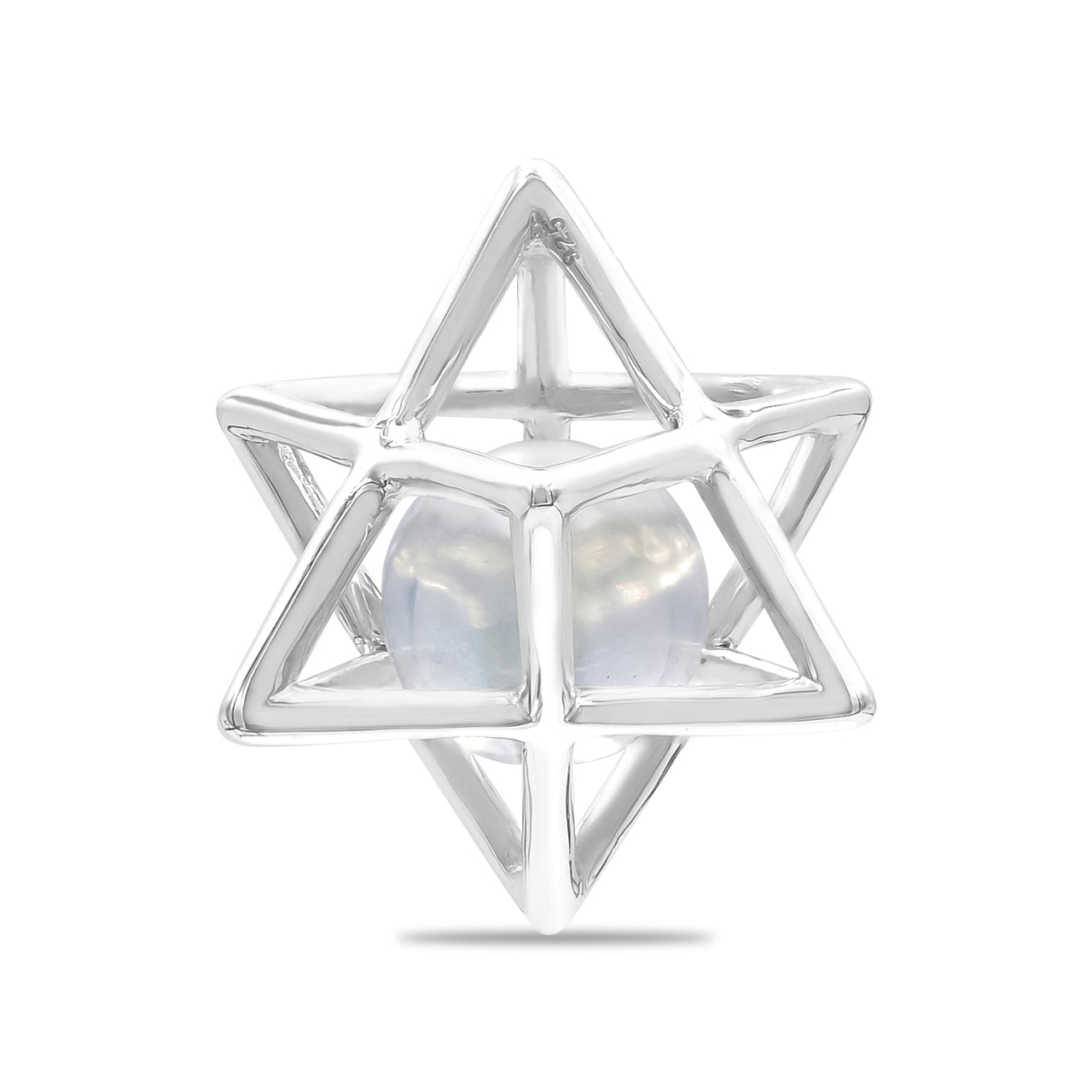 Starborn Merkabah Medium Cage Gemstone Sphere Pendant in Sterling Silver