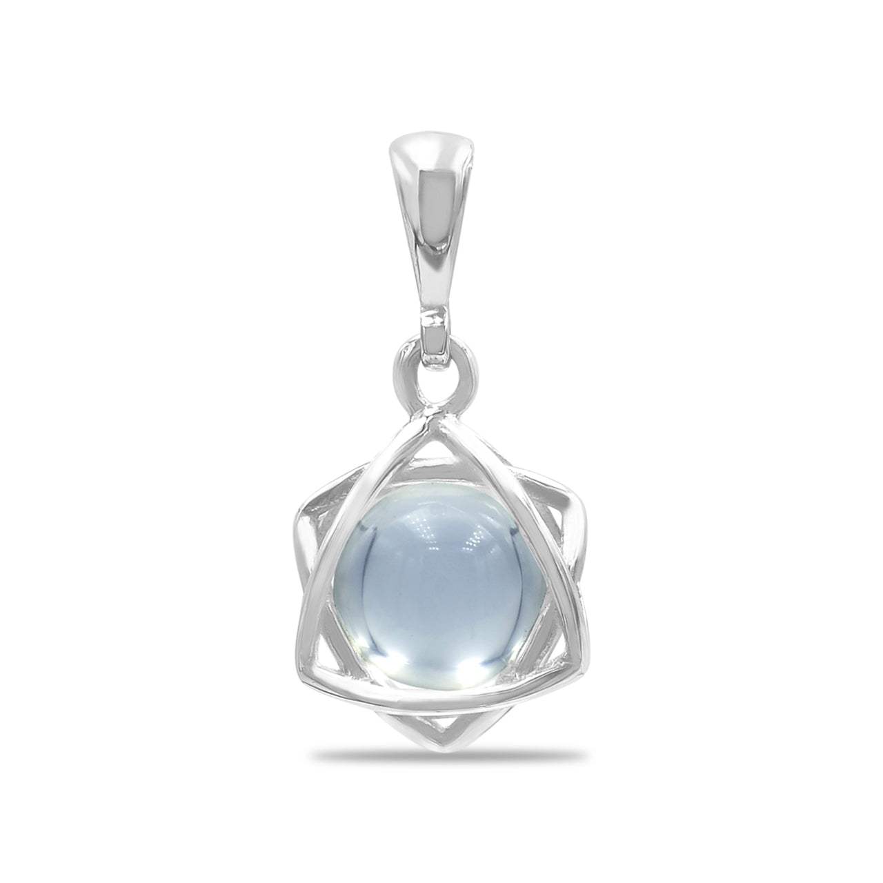 Starborn Gemstone Sphere 6-Point Star Pendant in Sterling Silver