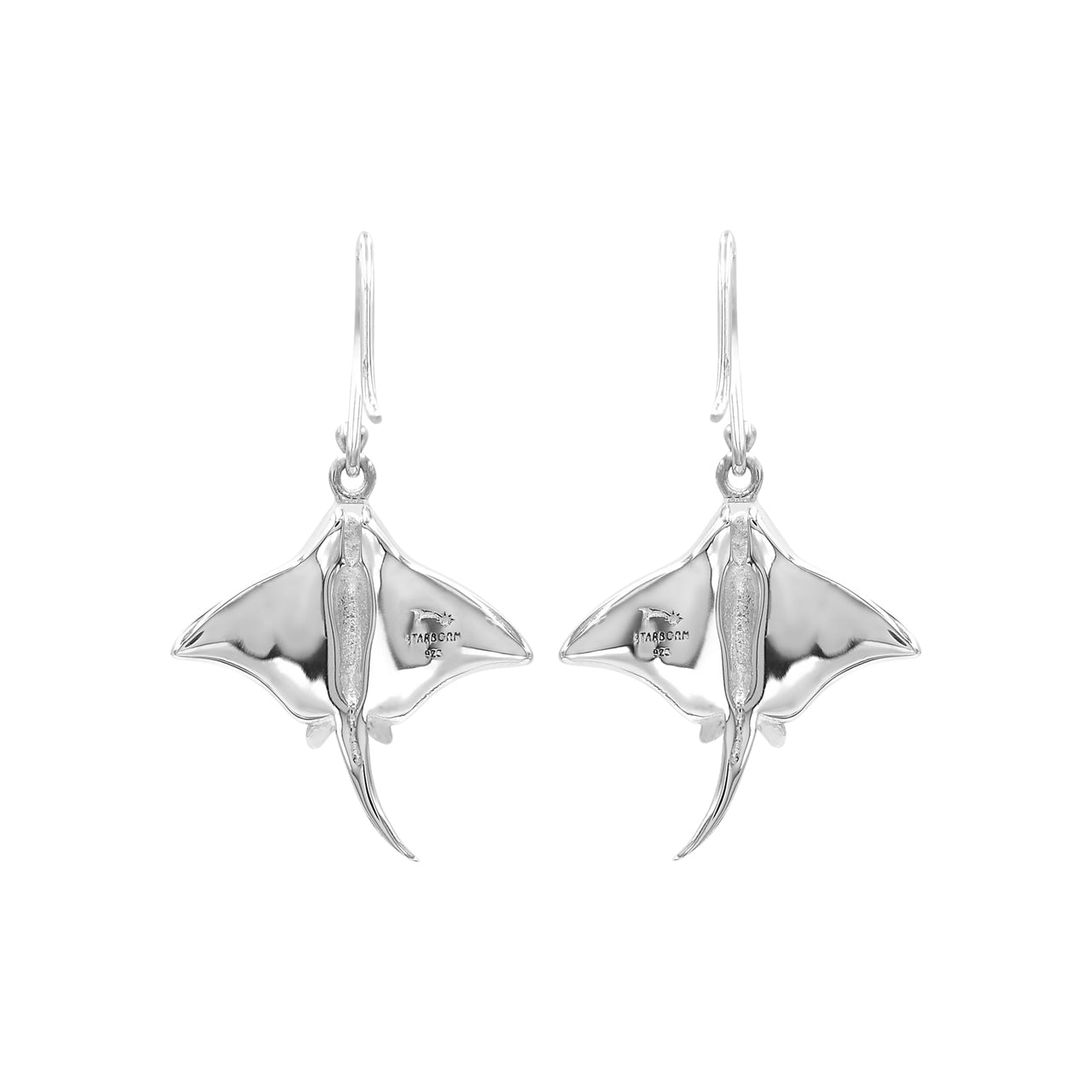 Starborn Gemstone Manta Ray Earrings in Sterling Silver