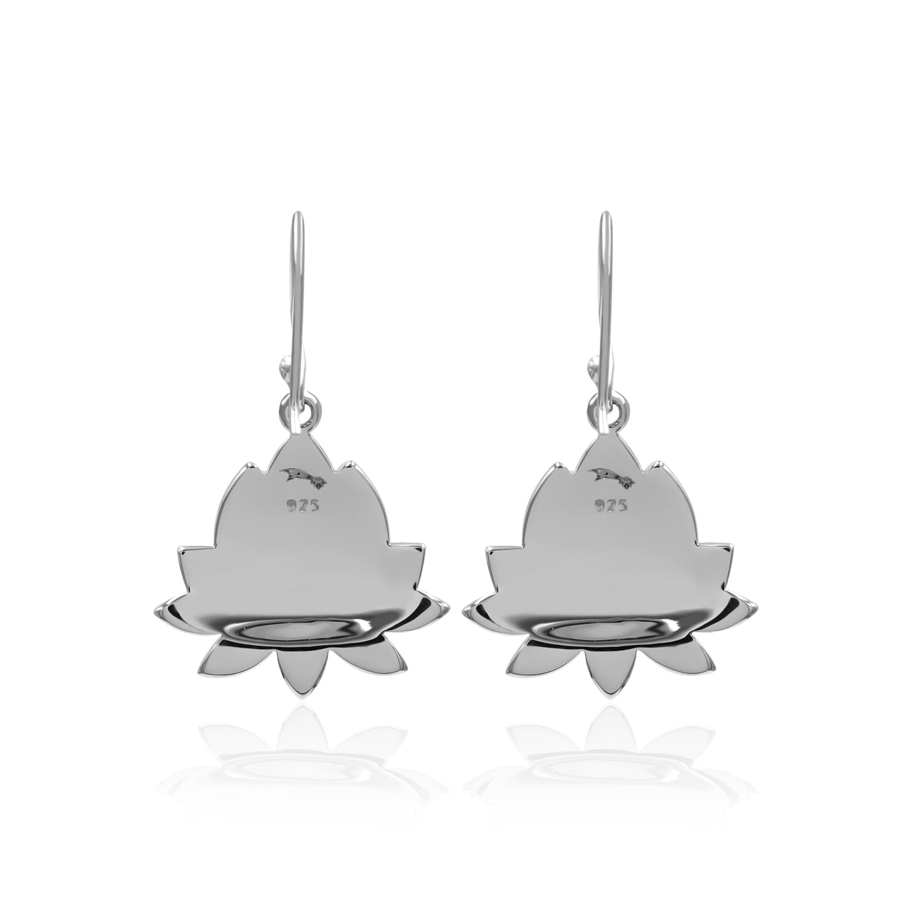 Starborn Gemstone Inlay Lotus Earring in Sterling Silver