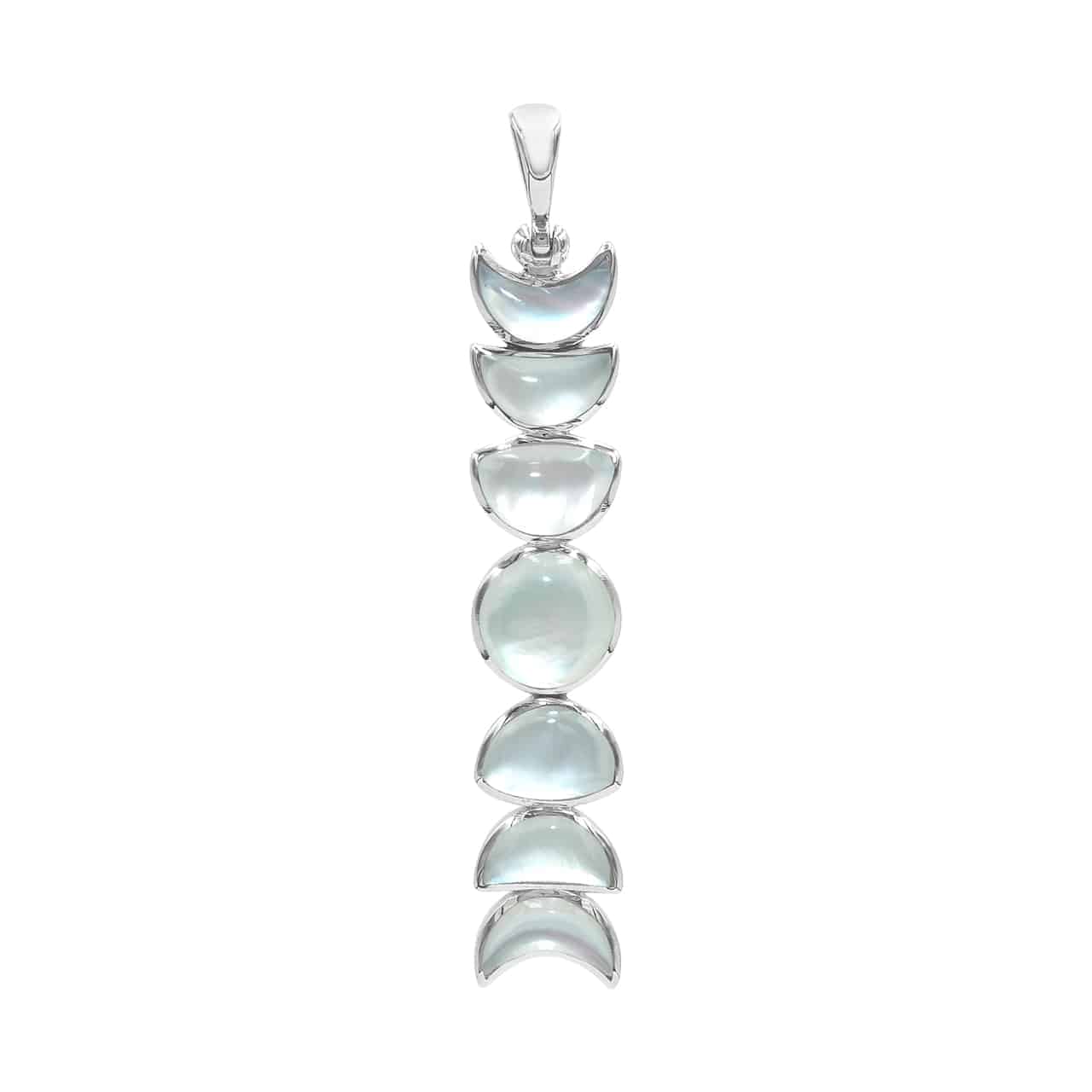 The Mother of Pearl Moon Phases Pendant 2.13" Tall
