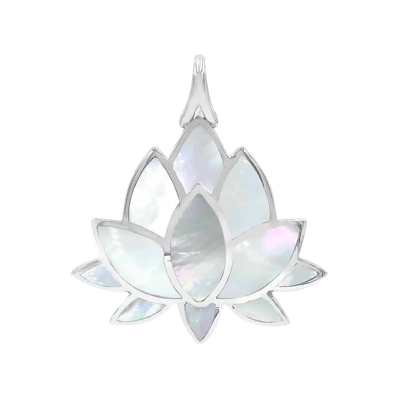 Starborn Colorful Lotus Pendant in Sterling Silver