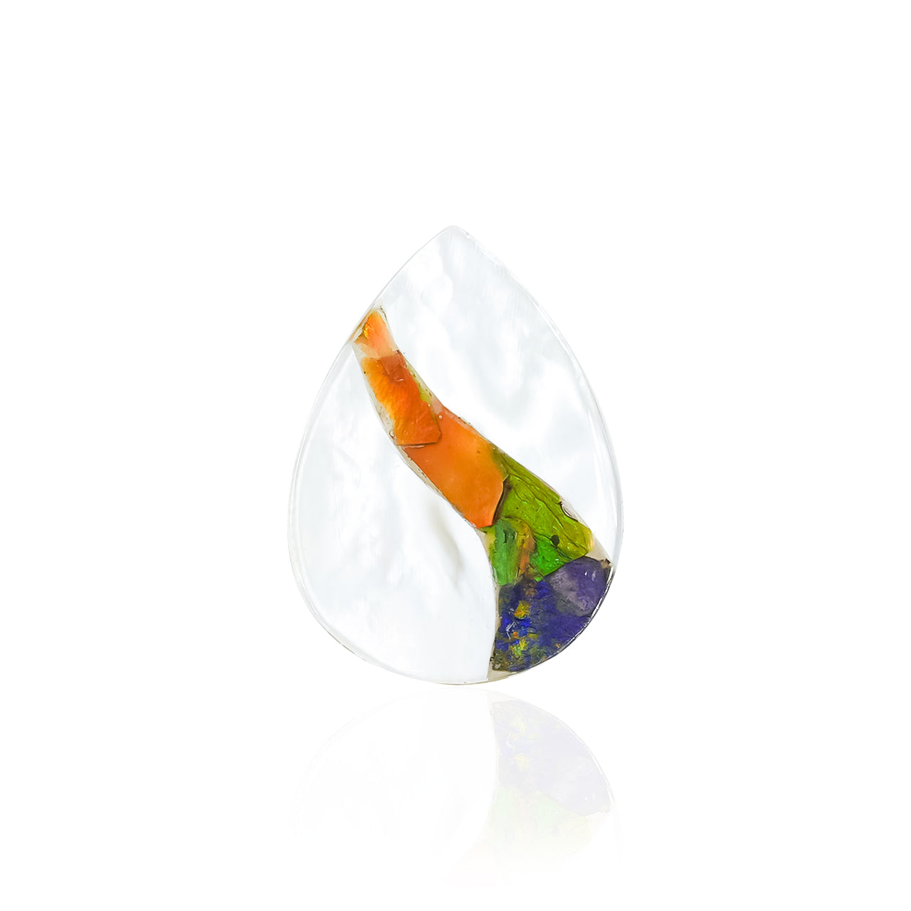 Cabochon poire incrusté de nacre et d'ammolite Starborn - 1 pièce