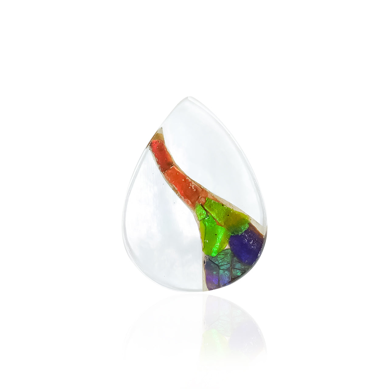 Cabochon poire incrusté de nacre et d'ammolite Starborn - 1 pièce
