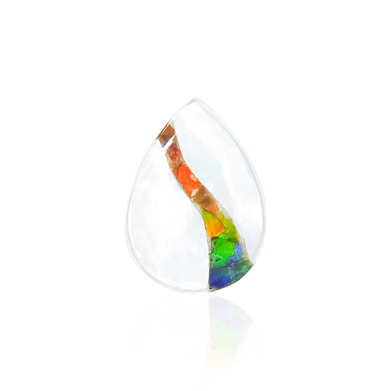 Cabochon poire incrusté de nacre et d'ammolite Starborn - 1 pièce