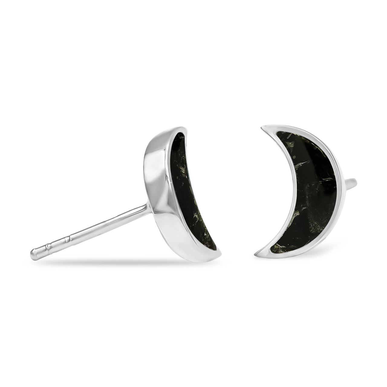 Starborn Crescent Moon Post Style Earrings in Sterling Silver