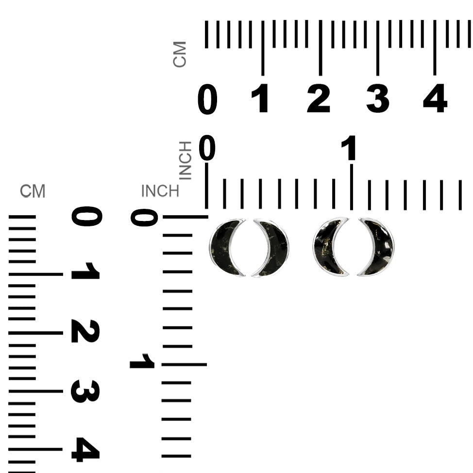 Starborn Crescent Moon Post Style Earrings in Sterling Silver