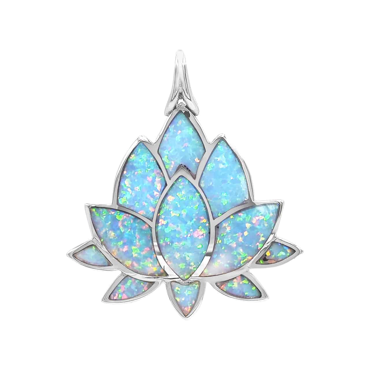 Starborn Colorful Lotus Pendant in Sterling Silver