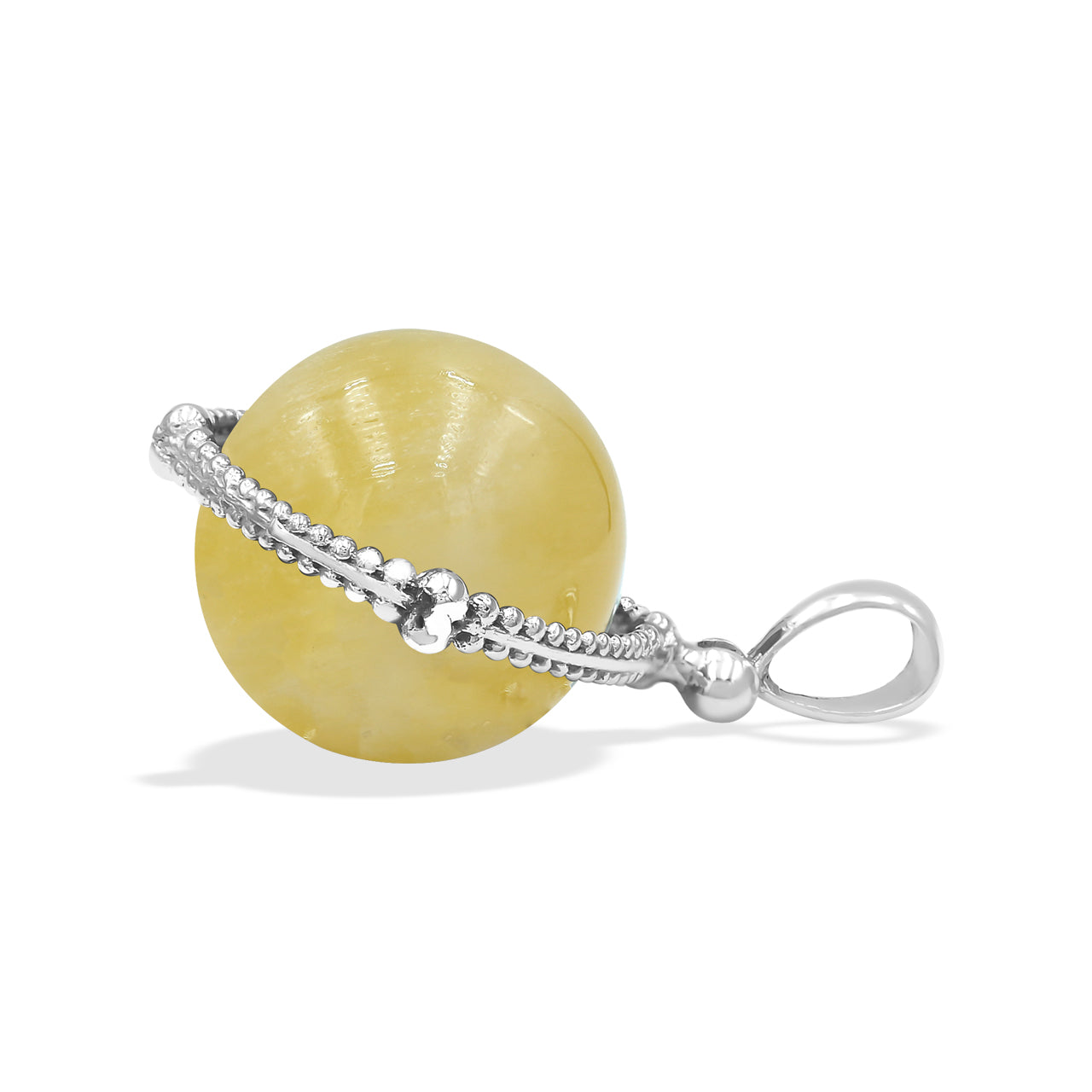 Starborn Gemstone Spinning Tactile Sphere Pendant in Sterling Silver