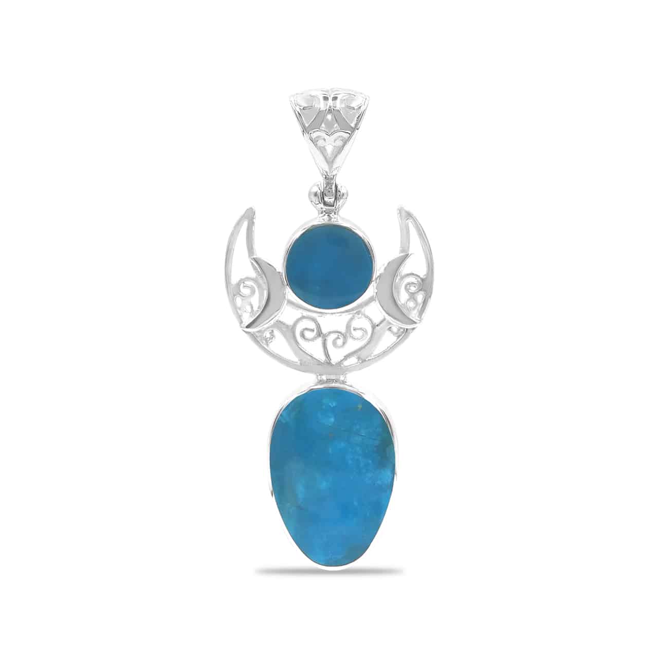 Starborn Anhänger „Mondgöttin“ aus peruanischem blauem Opal in Sterlingsilber