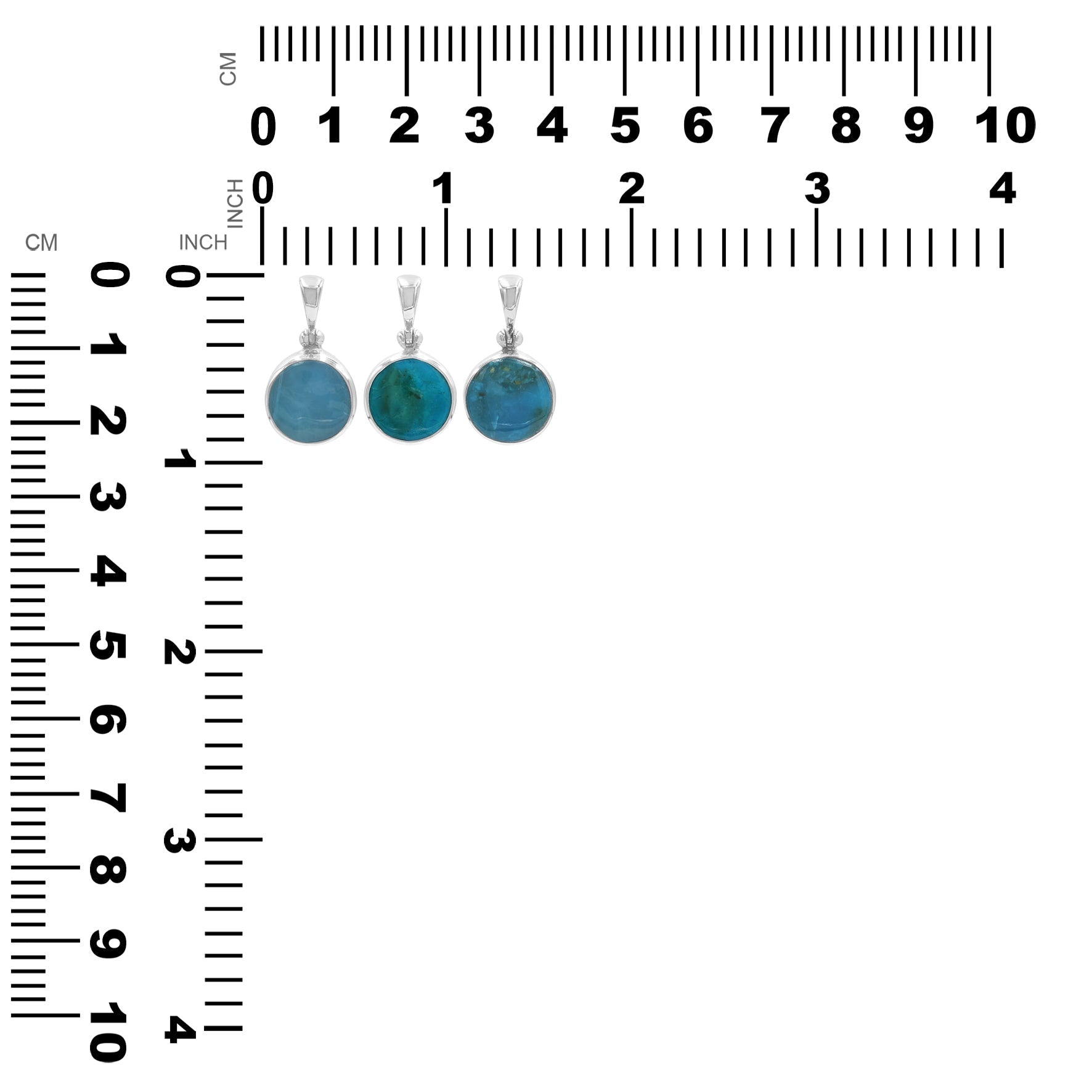 Starborn Peruvian Blue Opal Round Pendant in Sterling Silver