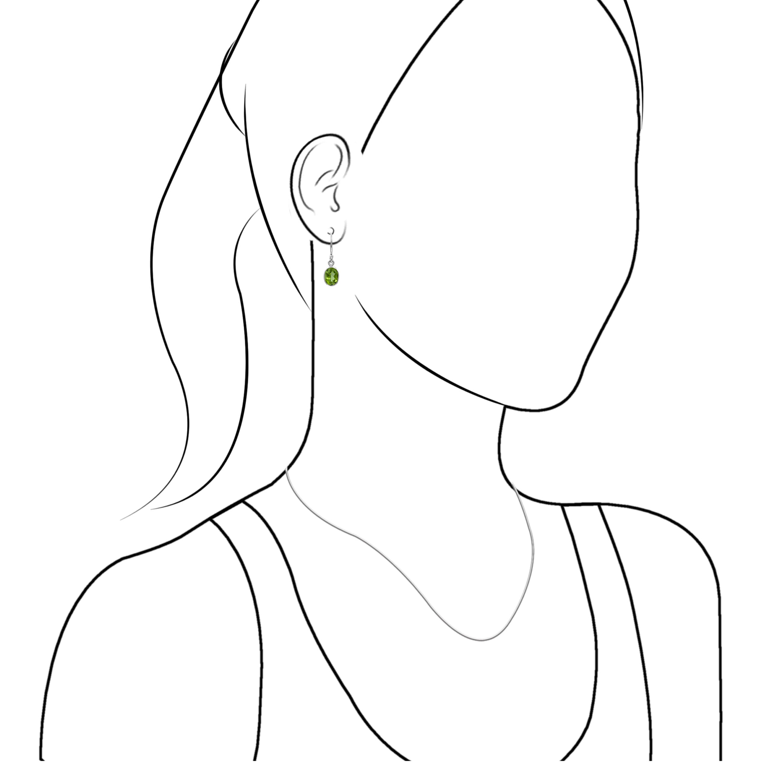 Peridot Oval Faceted Dangle Earrings
