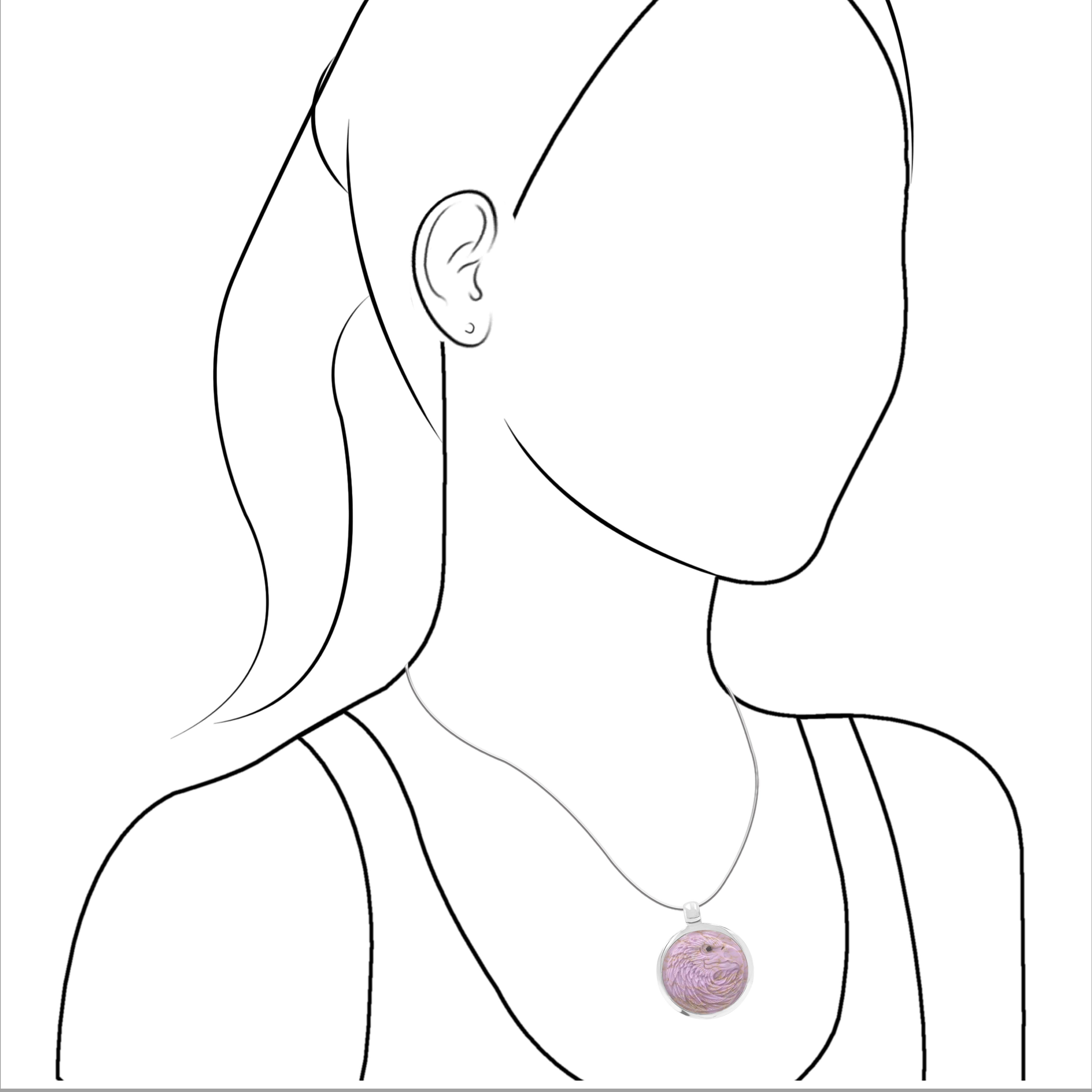 Pendentif médaillon en argent sterling avec tête d'aigle sculptée en pierres précieuses Starborn