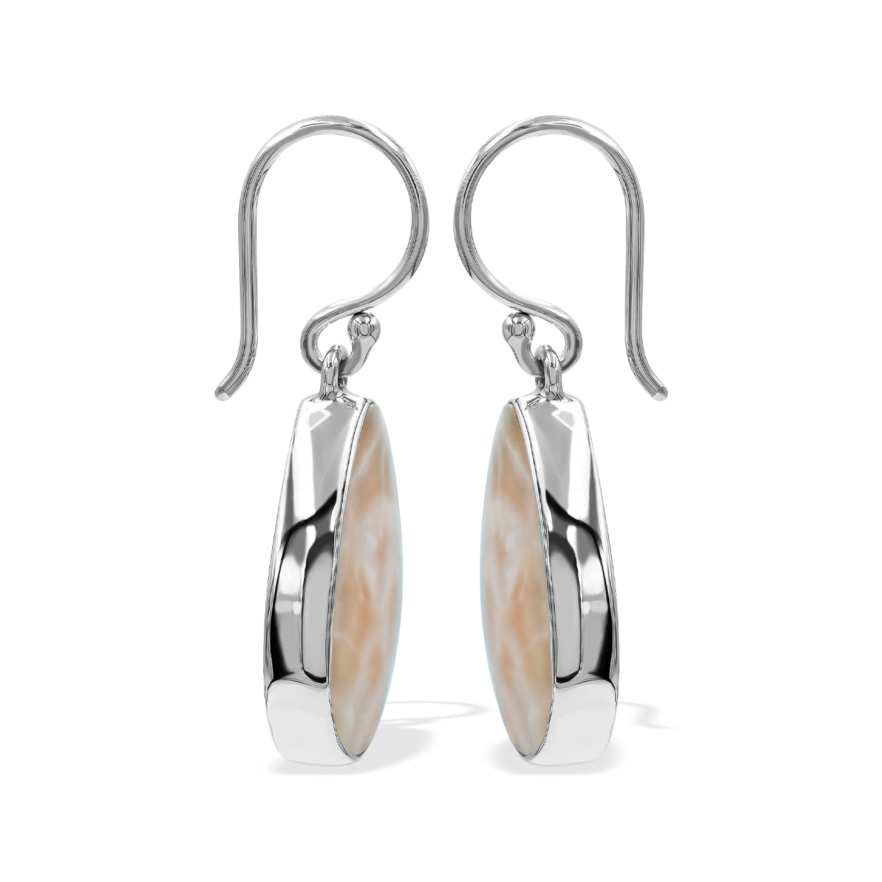 Starborn Pink Natrolite Pear Shaped Dangle Earring in Sterling Silver