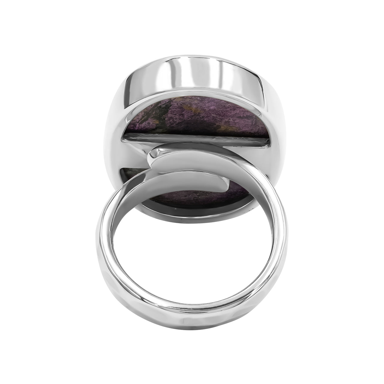 Ovaler Starborn-Ring mit Purpurit aus Sterlingsilber