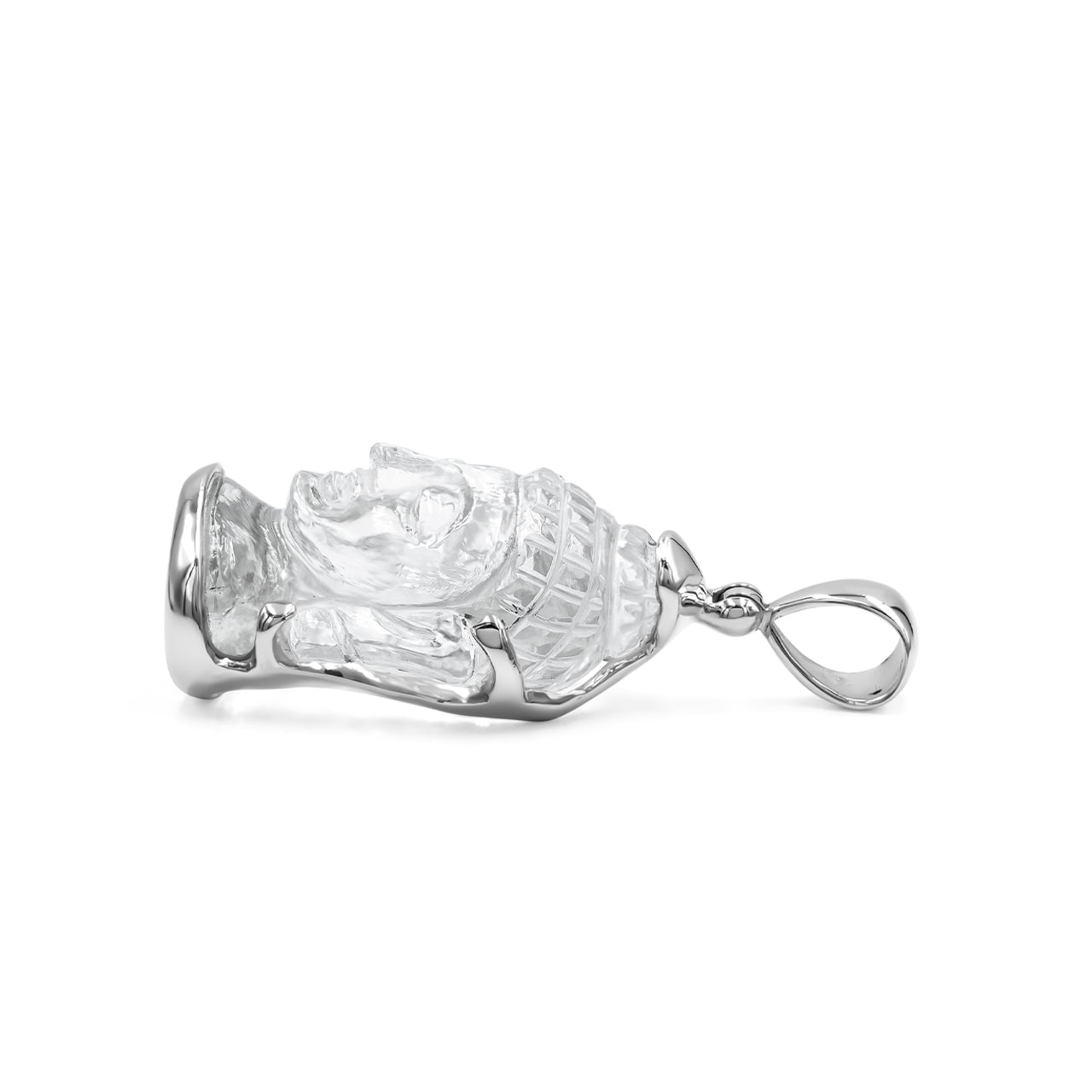 Pendentif tête de Bouddha en améthyste sculptée Starborn en argent sterling