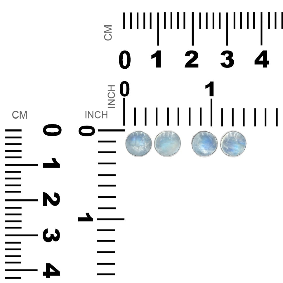 Starborn Regenbogen-Mondstein-Ohrstecker aus Sterlingsilber