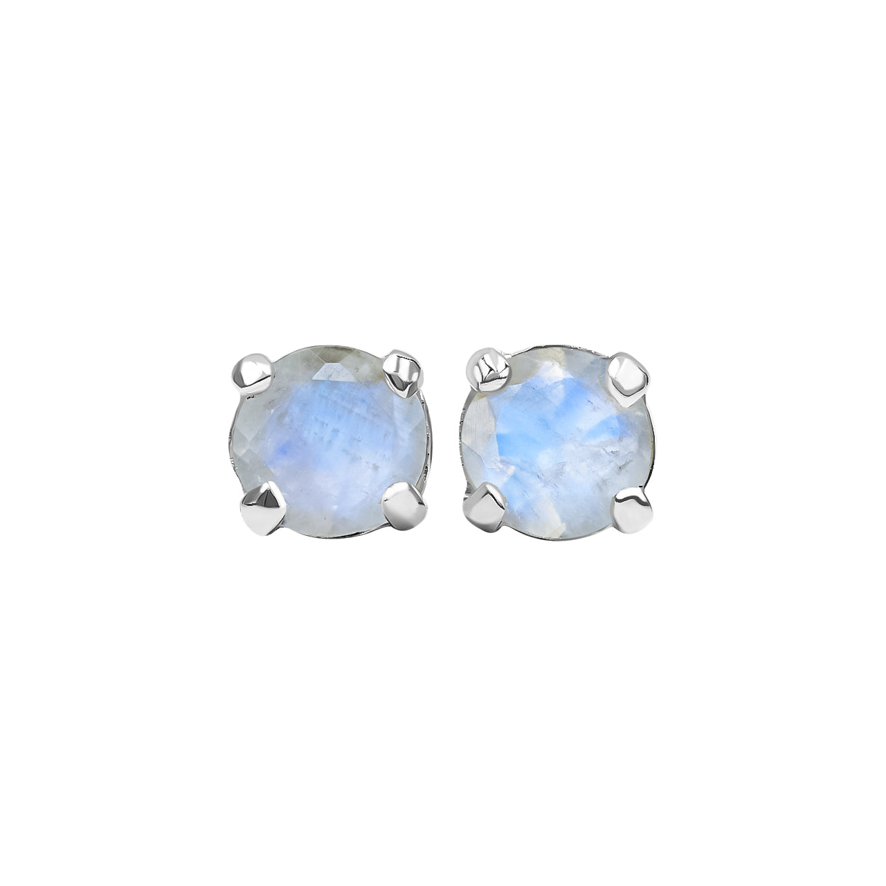 Rainbow Moonstone 5 mm post style earring
