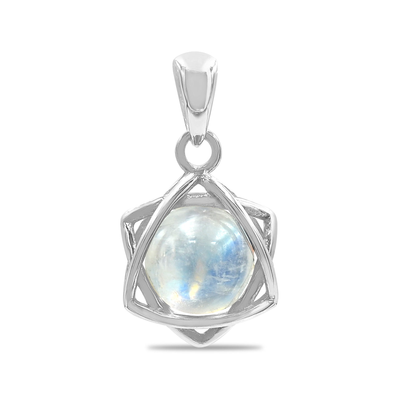 Starborn Gemstone Sphere 6-Point Star Pendant in Sterling Silver