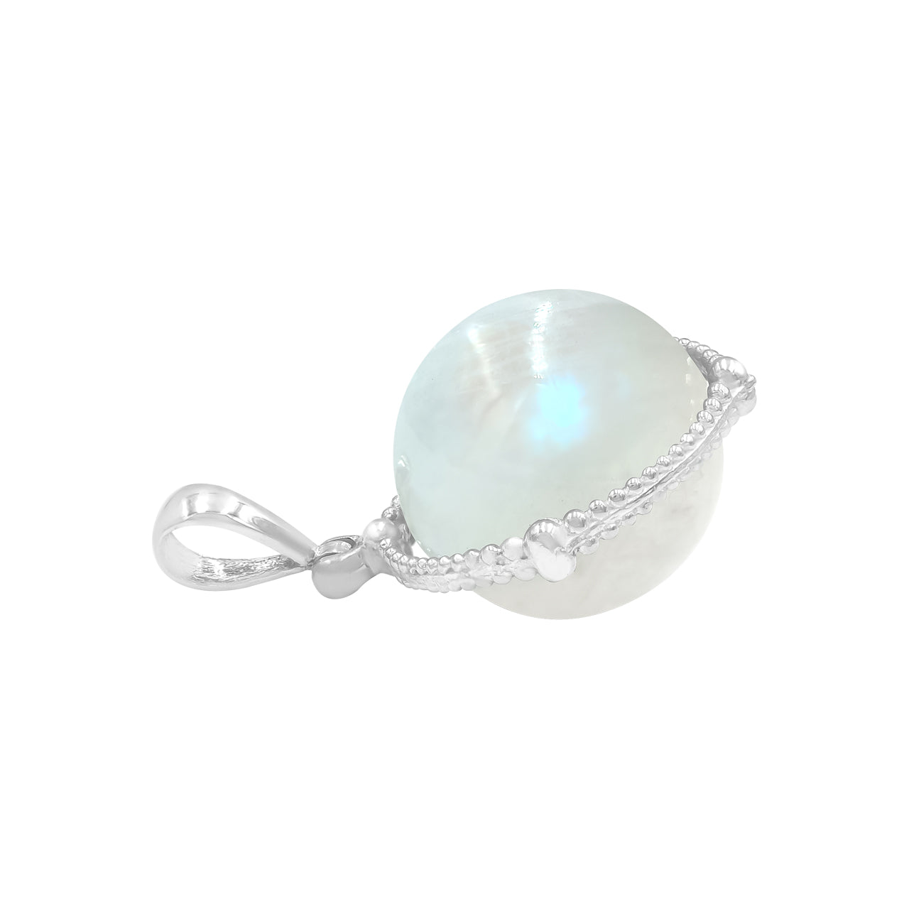 Starborn Gemstone Spinning Tactile Sphere Pendant in Sterling Silver