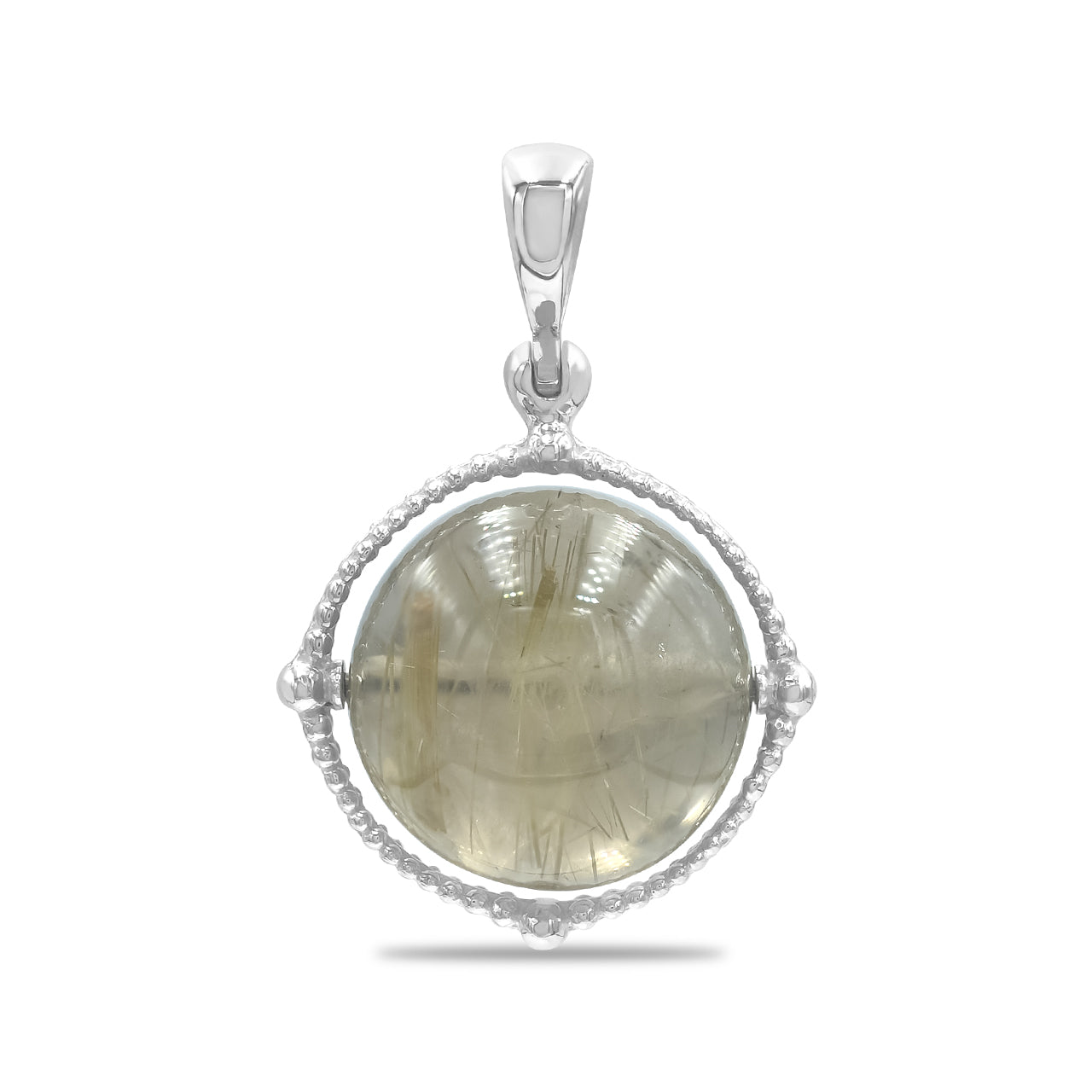 Starborn Gemstone Spinning Tactile Sphere Pendant in Sterling Silver