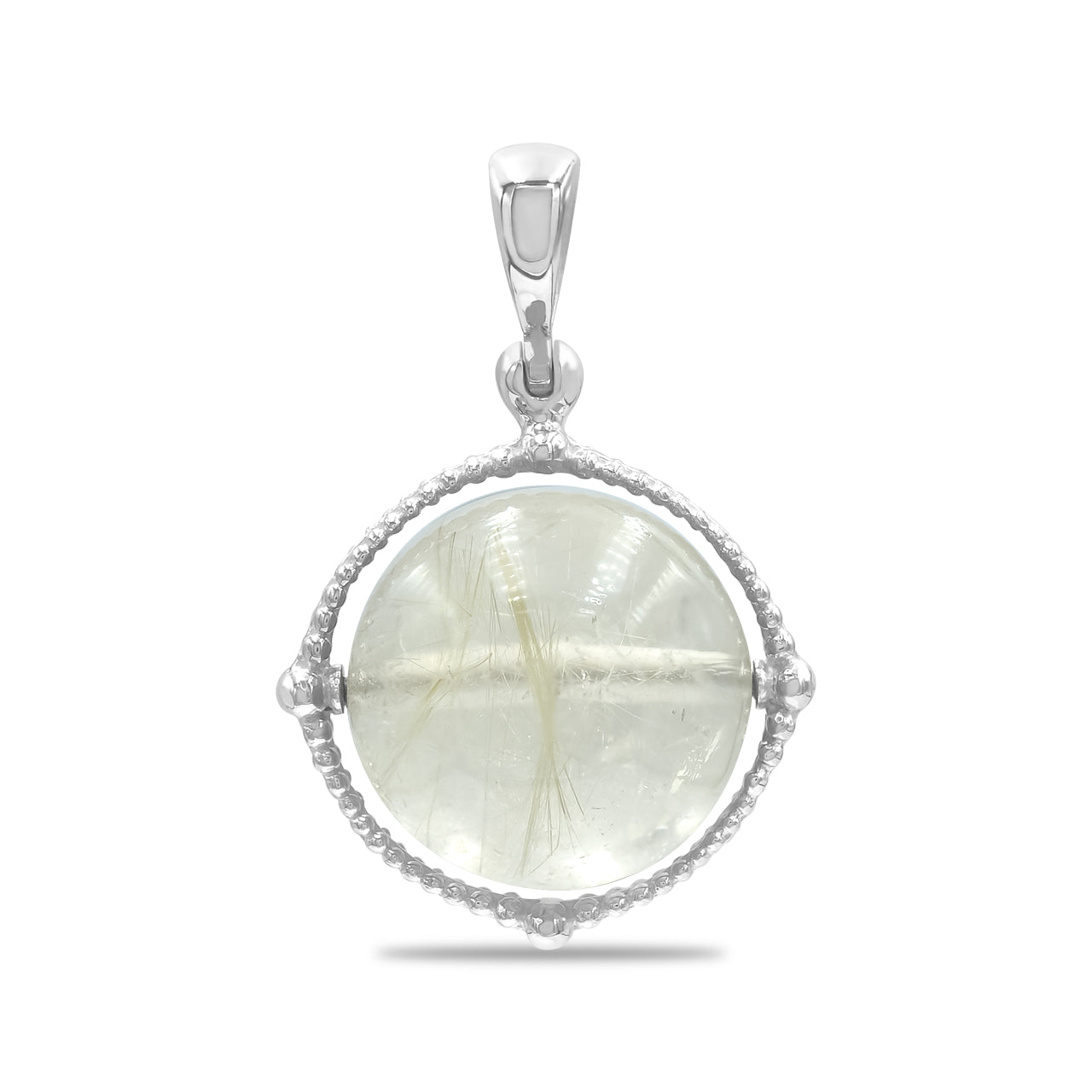 Starborn Gemstone Spinning Tactile Sphere Pendant in Sterling Silver