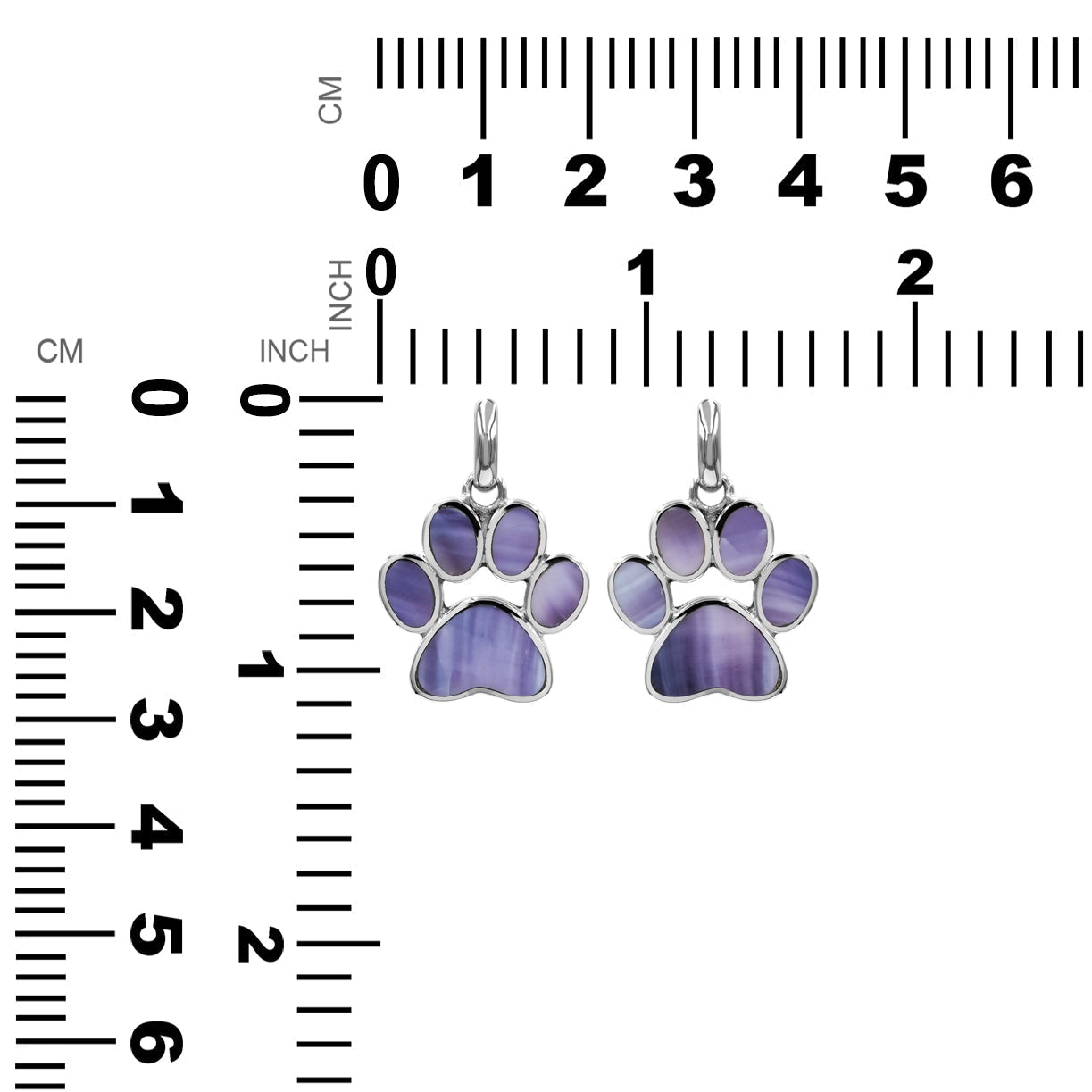 Starborn Gemstone Inlay Paw Print Pendant in Sterling Silver