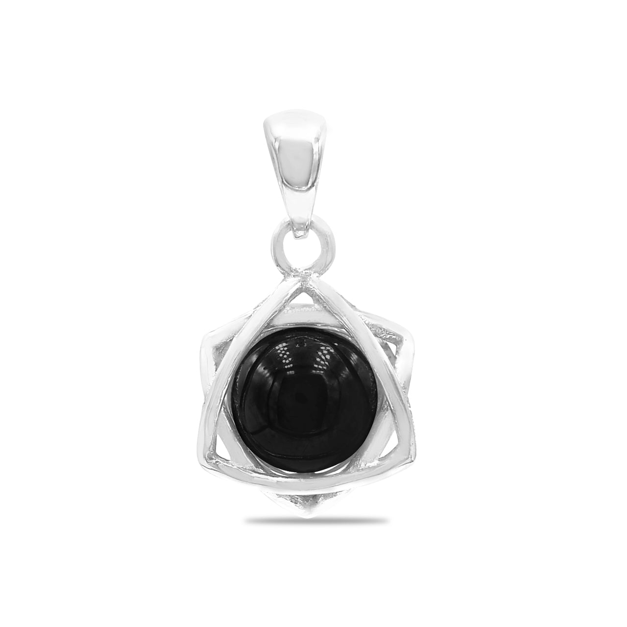 Starborn Gemstone Sphere 6-Point Star Pendant in Sterling Silver