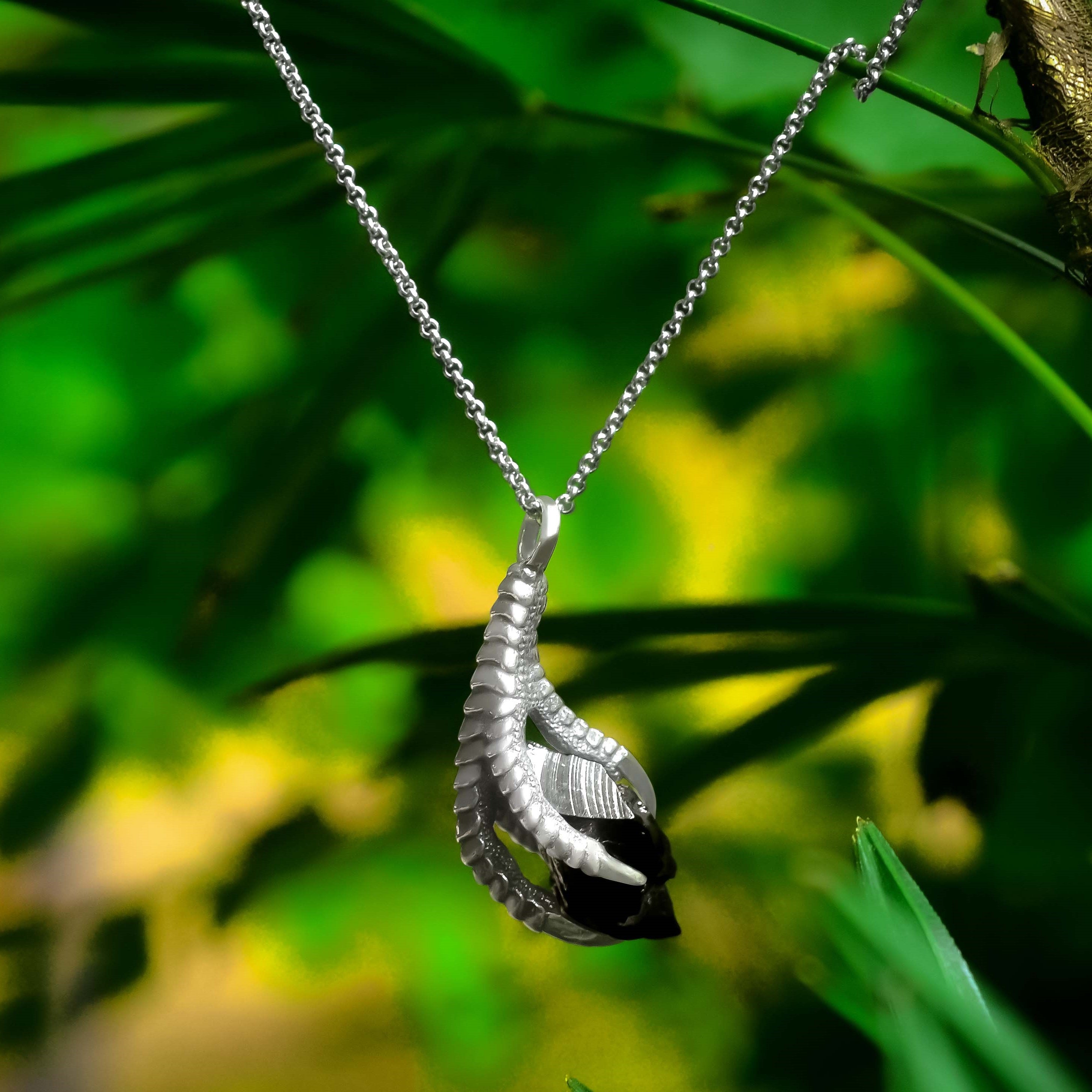 Starborn Gemstone Eagle Claw Pendant in Sterling Silver