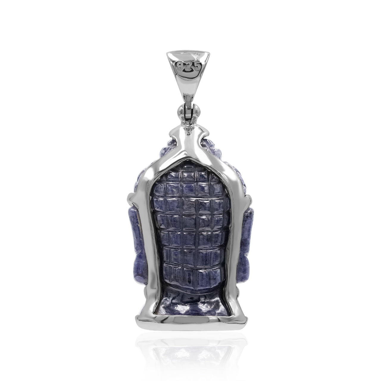 Pendentif tête de Bouddha en sodalite sculptée Starborn en argent sterling