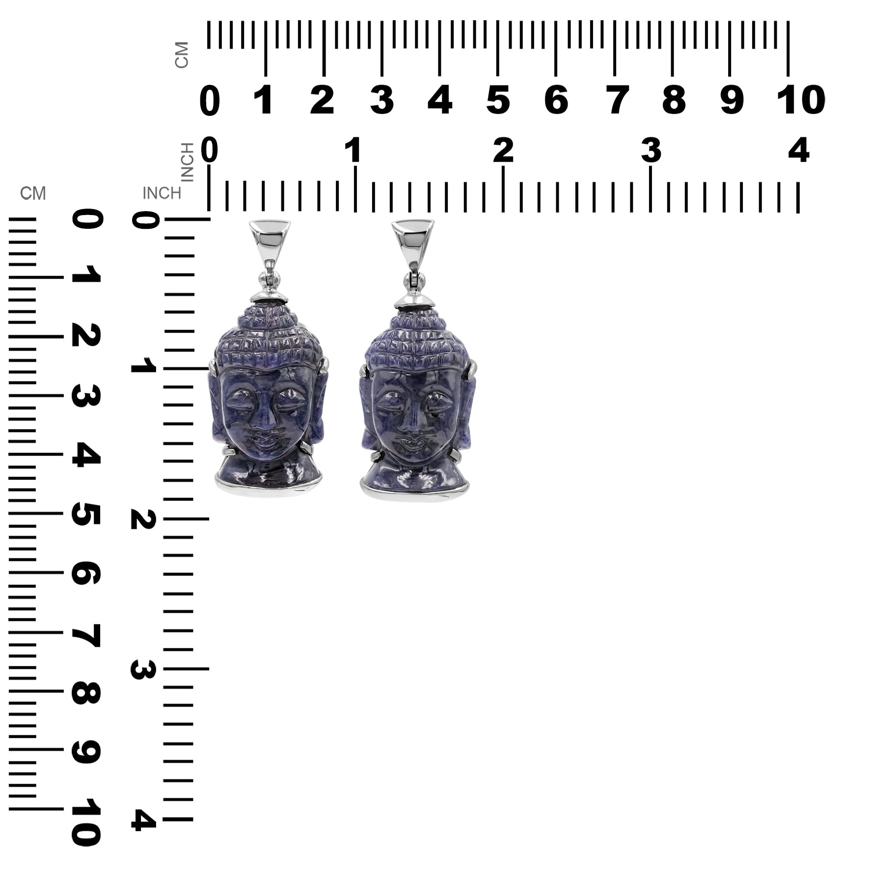 Pendentif tête de Bouddha en sodalite sculptée Starborn en argent sterling