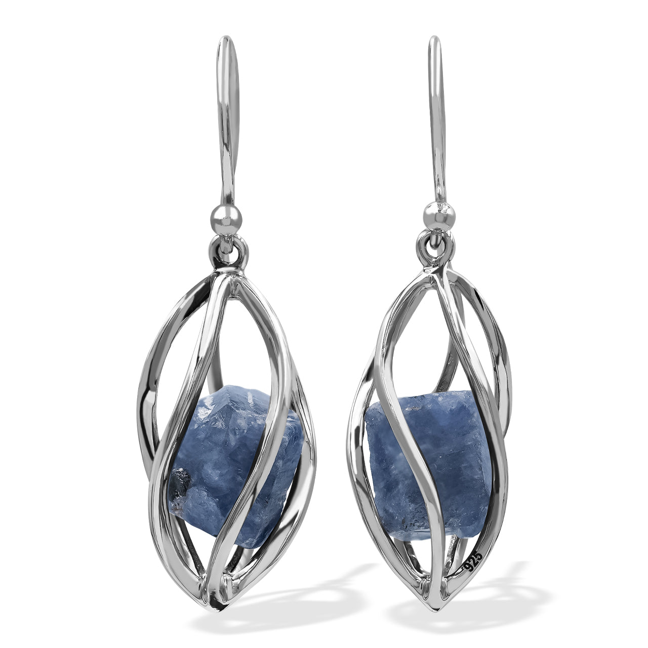 Sapphire Crystal Caged Earrings