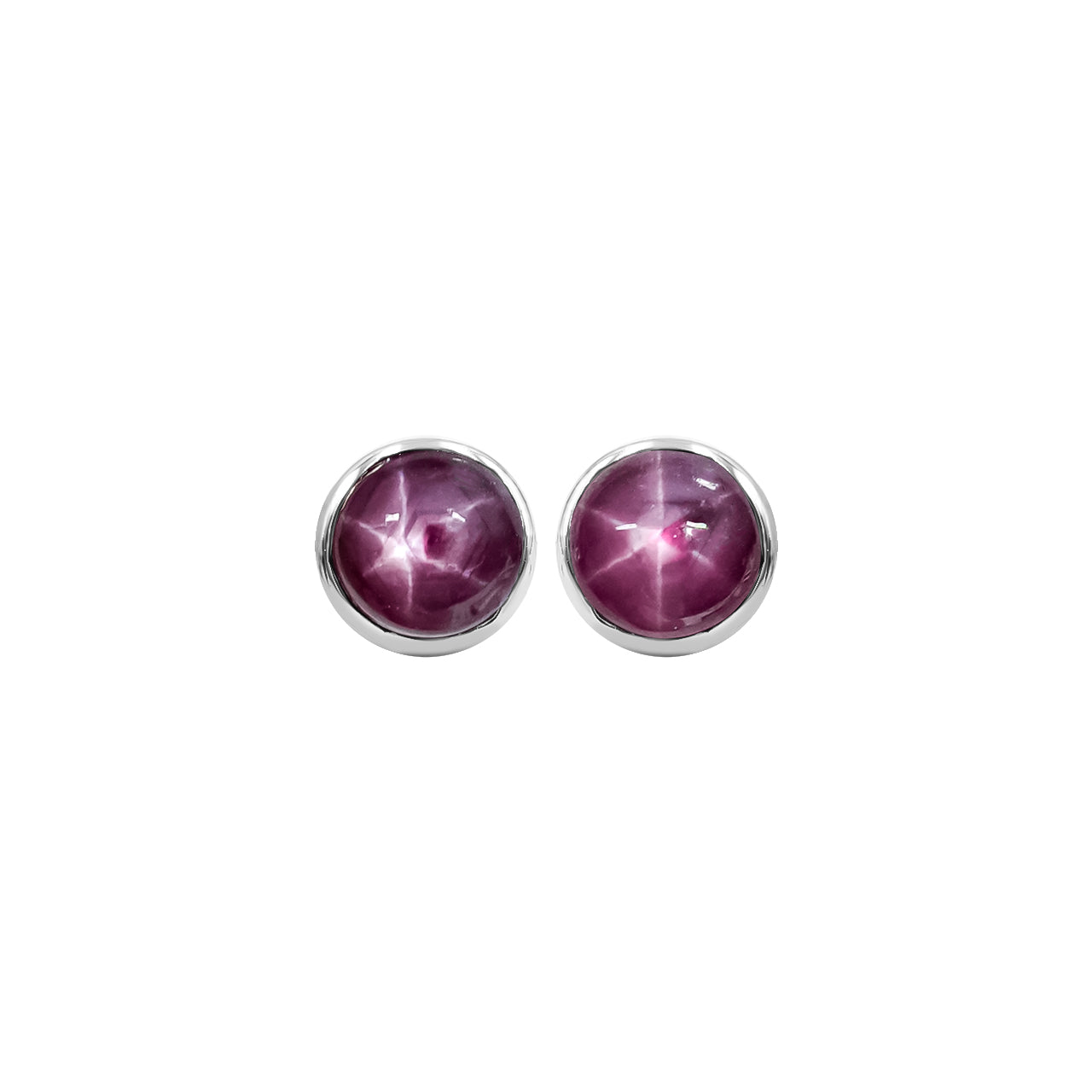 Starborn Round Cabochon 5mm Post Style Earrings in Sterling Silver