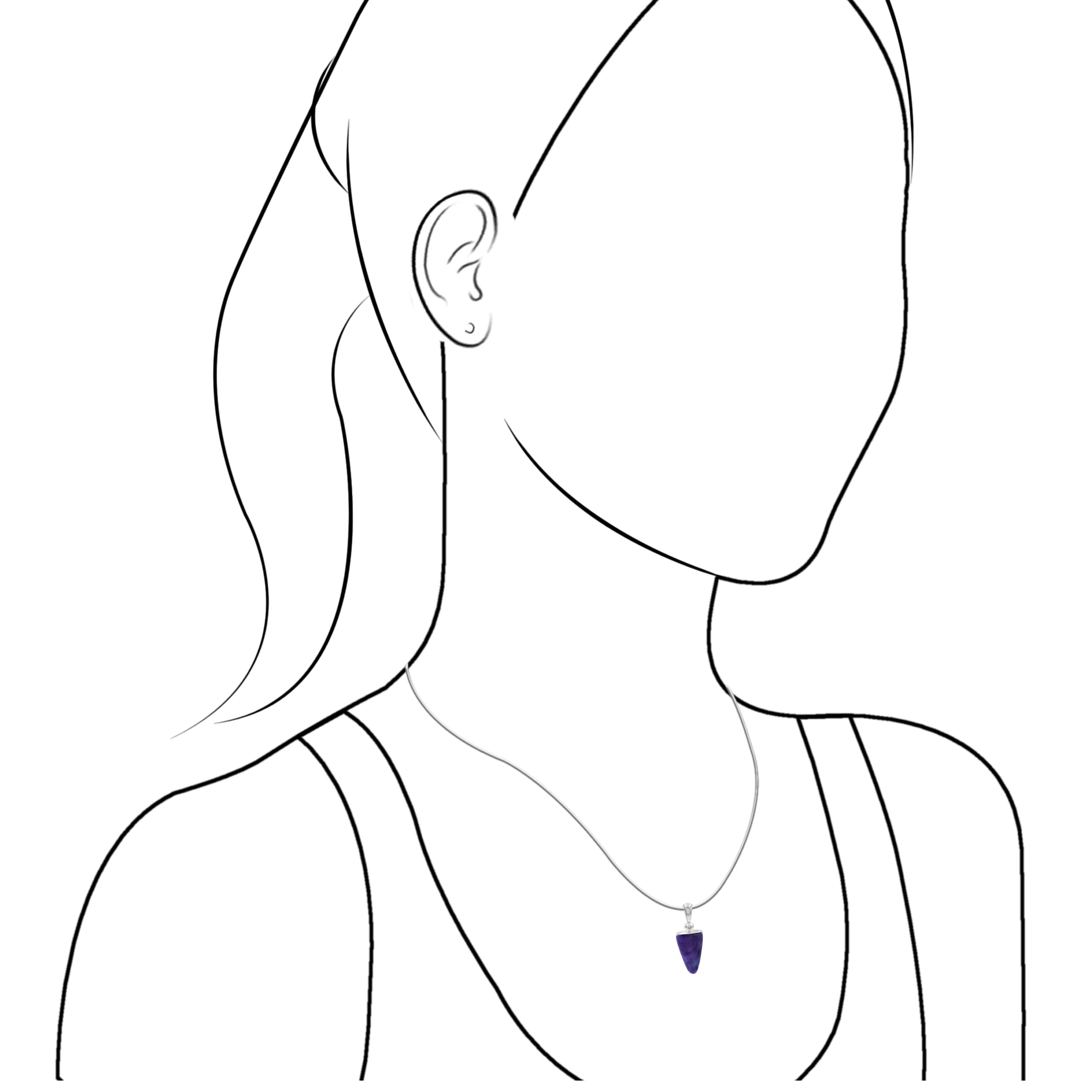 Starborn Sugilite Cap Set Pendant in Fine Sterling Silver