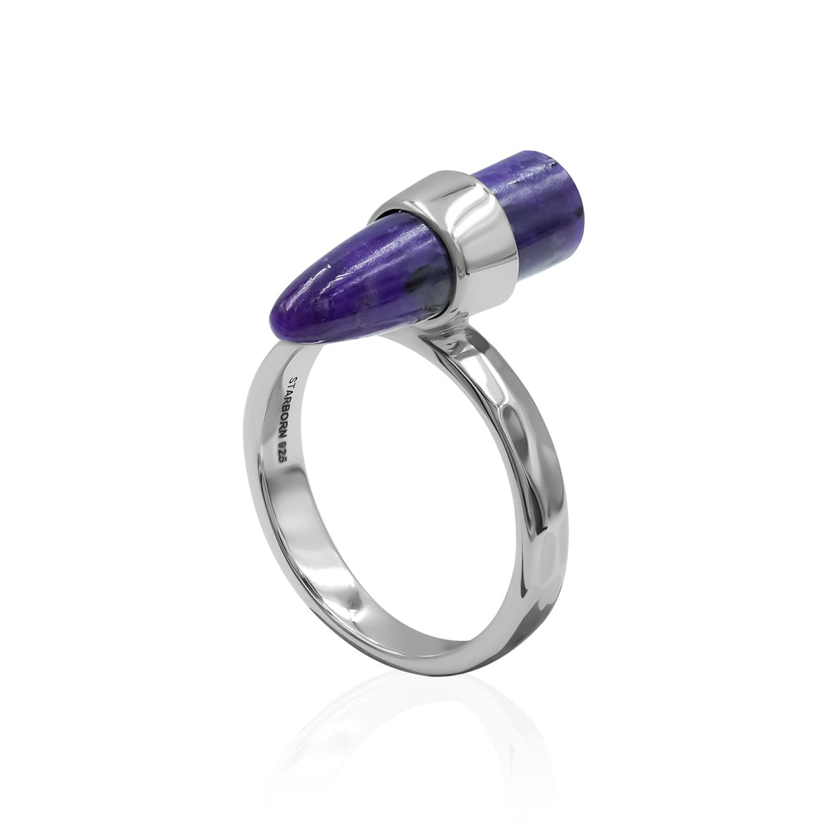 Starborn Sugilite mit Silberbandring aus feinem Sterlingsilber