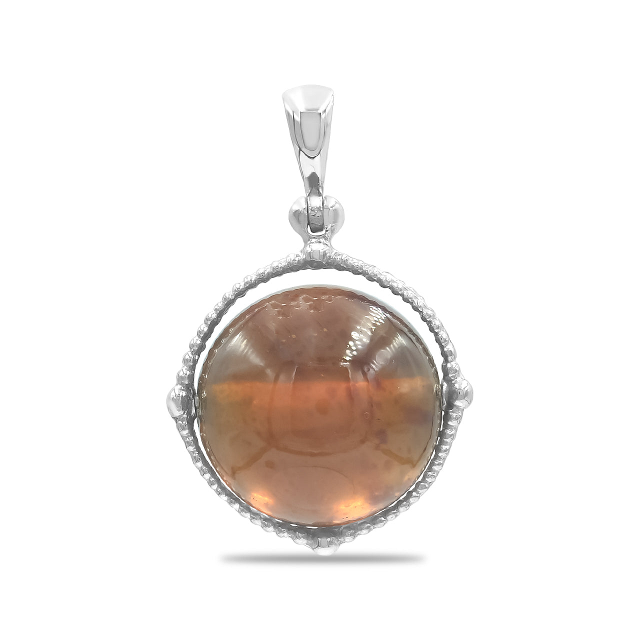 Starborn Gemstone Spinning Tactile Sphere Pendant in Sterling Silver