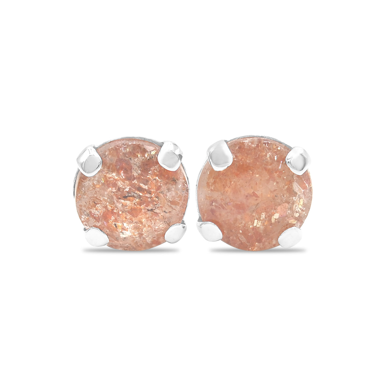Starborn – 8 mm runde Ohrstecker mit facettiertem Edelstein aus Sterlingsilber