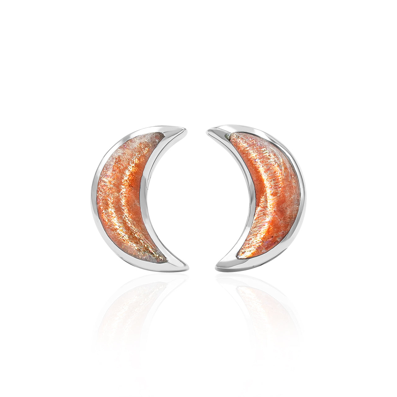 Starborn Crescent Moon Post Style Earrings in Sterling Silver